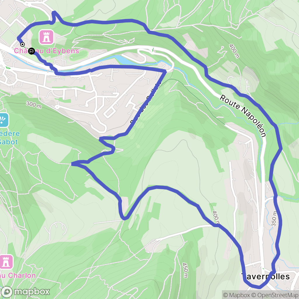 Eybens : carte du parcours de randonnée - France