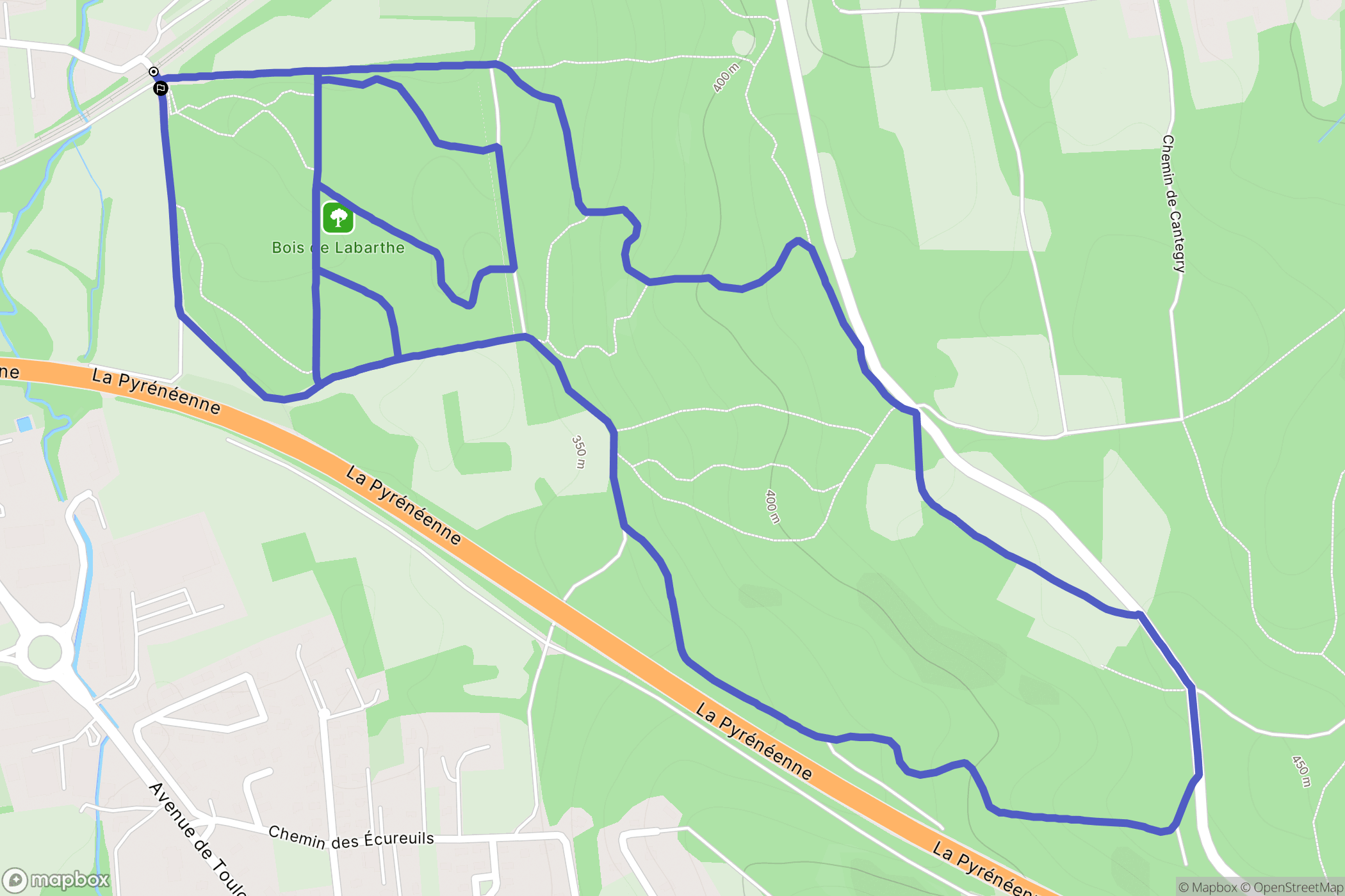 Séméac : carte du parcours de randonnée - France