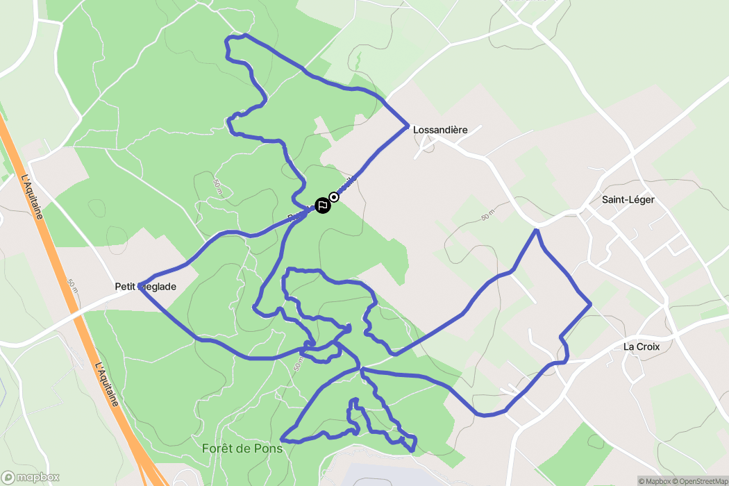 Saint Leger : carte du parcours de randonnée - France