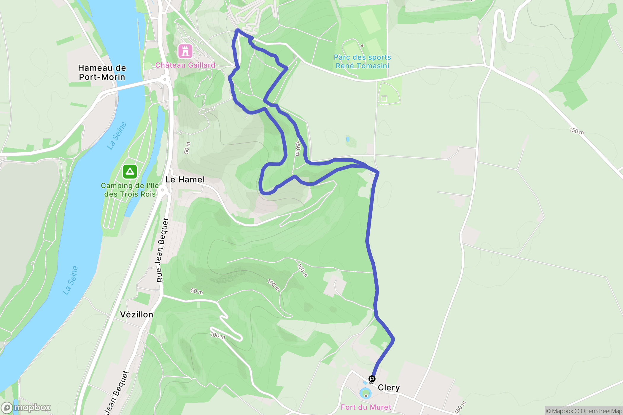 Les Andelys : carte du parcours de randonnée - France