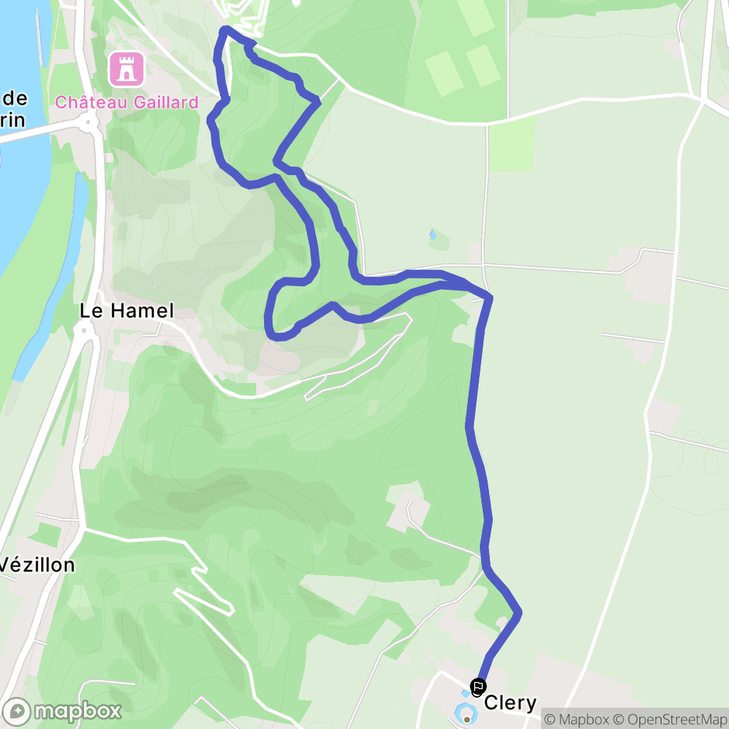 Les Andelys : carte du parcours de randonnée - France