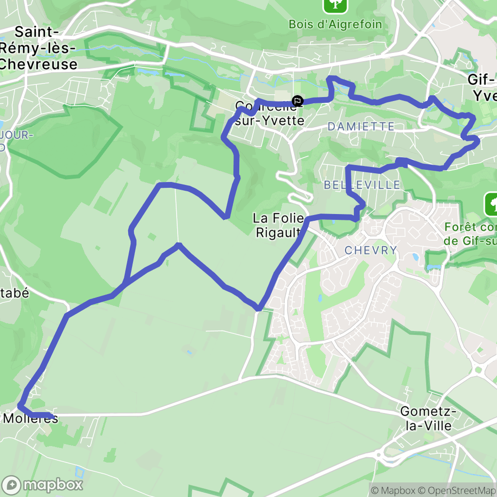 Gif-sur-Yvette : carte du parcours de randonnée - France