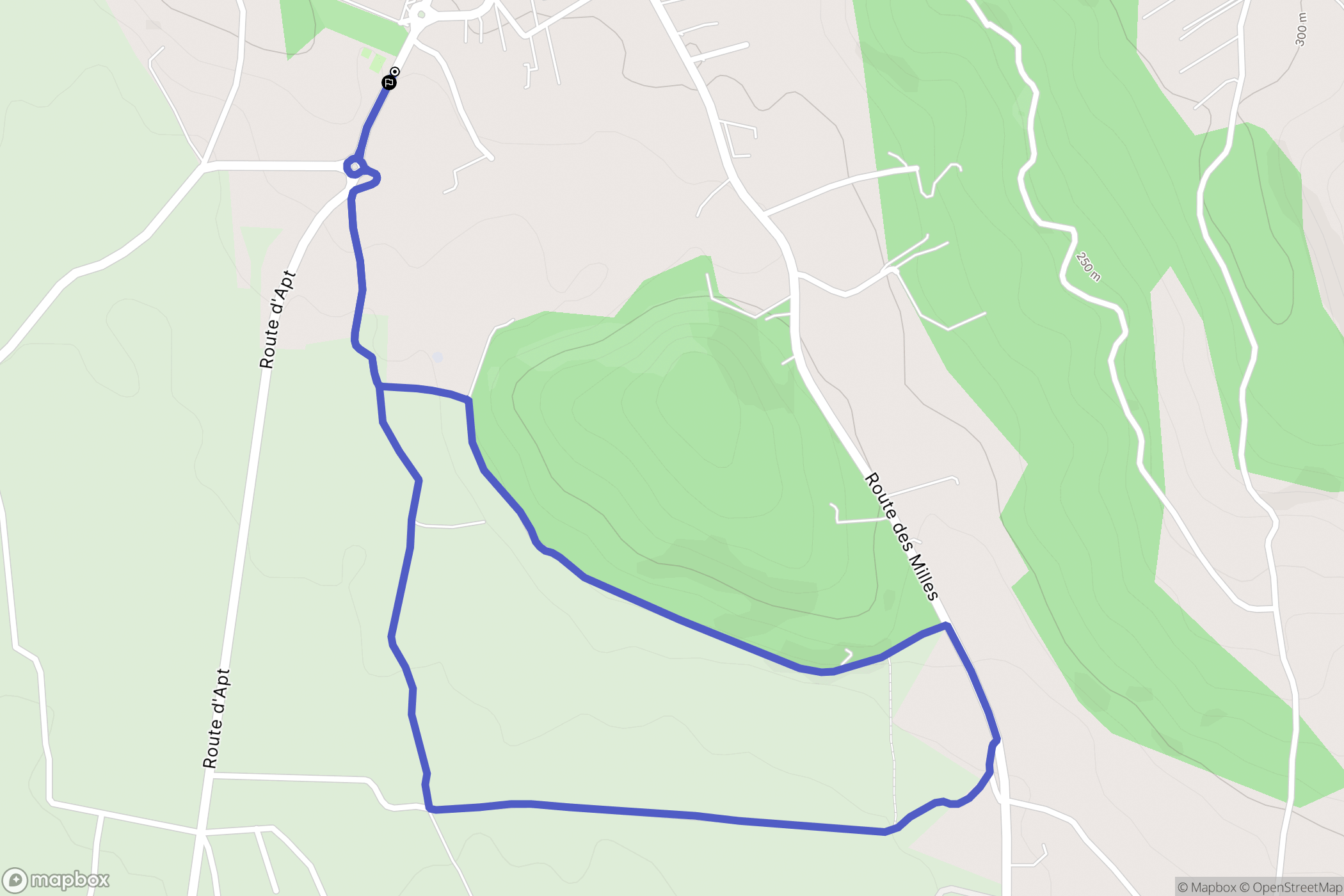 Éguilles : carte du parcours de randonnée - France