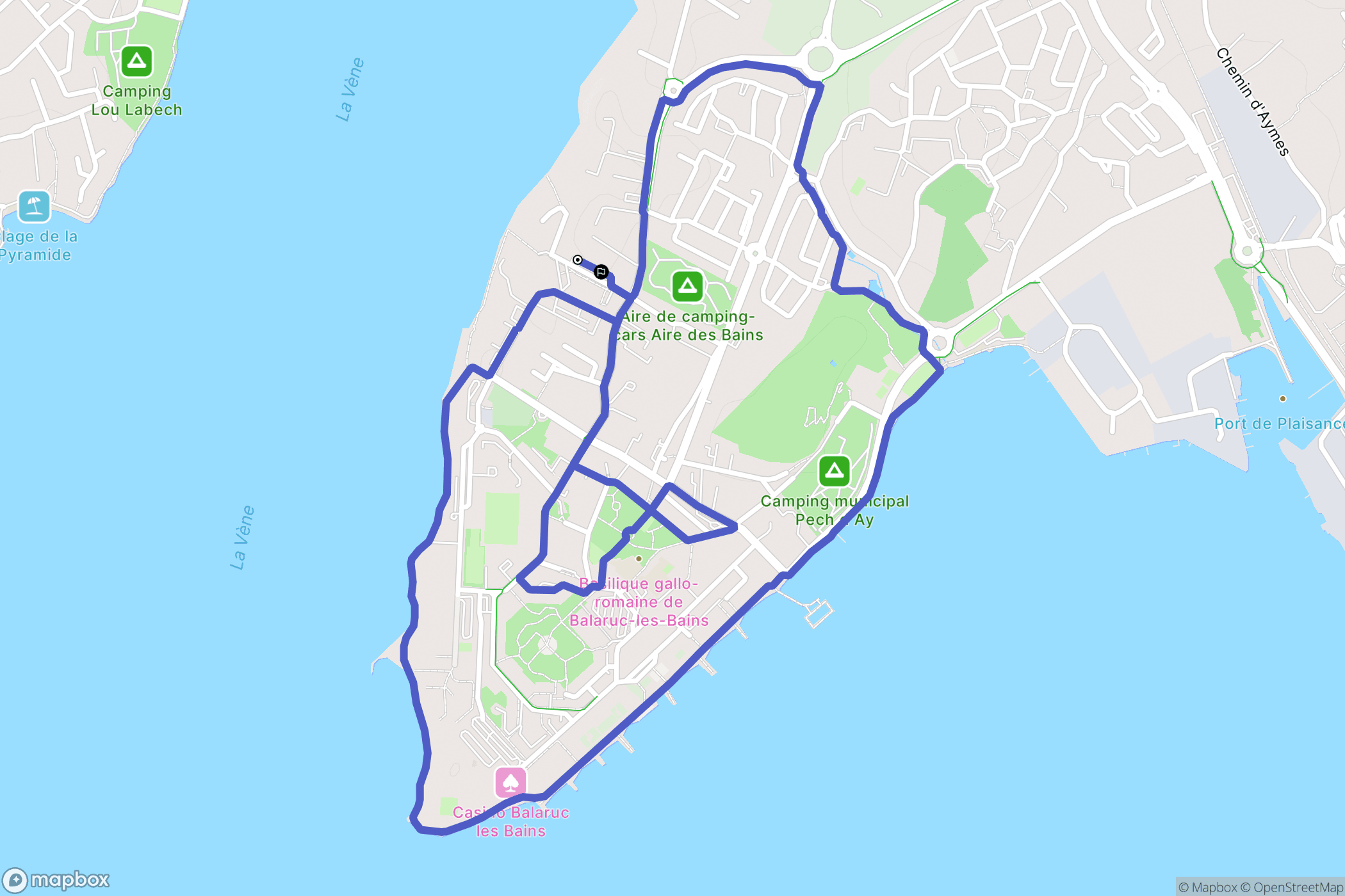 Balaruc-les-Bains : carte du parcours de randonnée - France