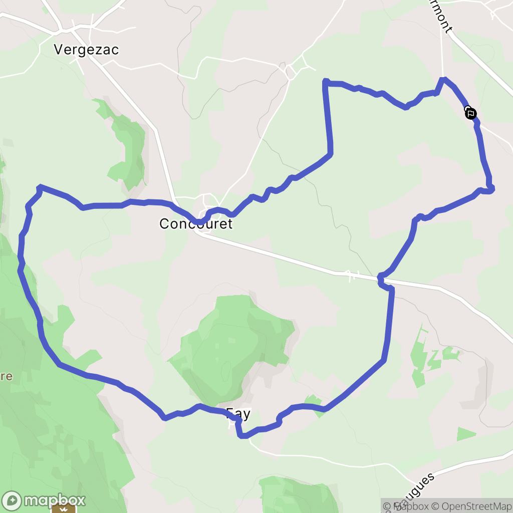 Vergezac : carte du parcours de randonnée - France