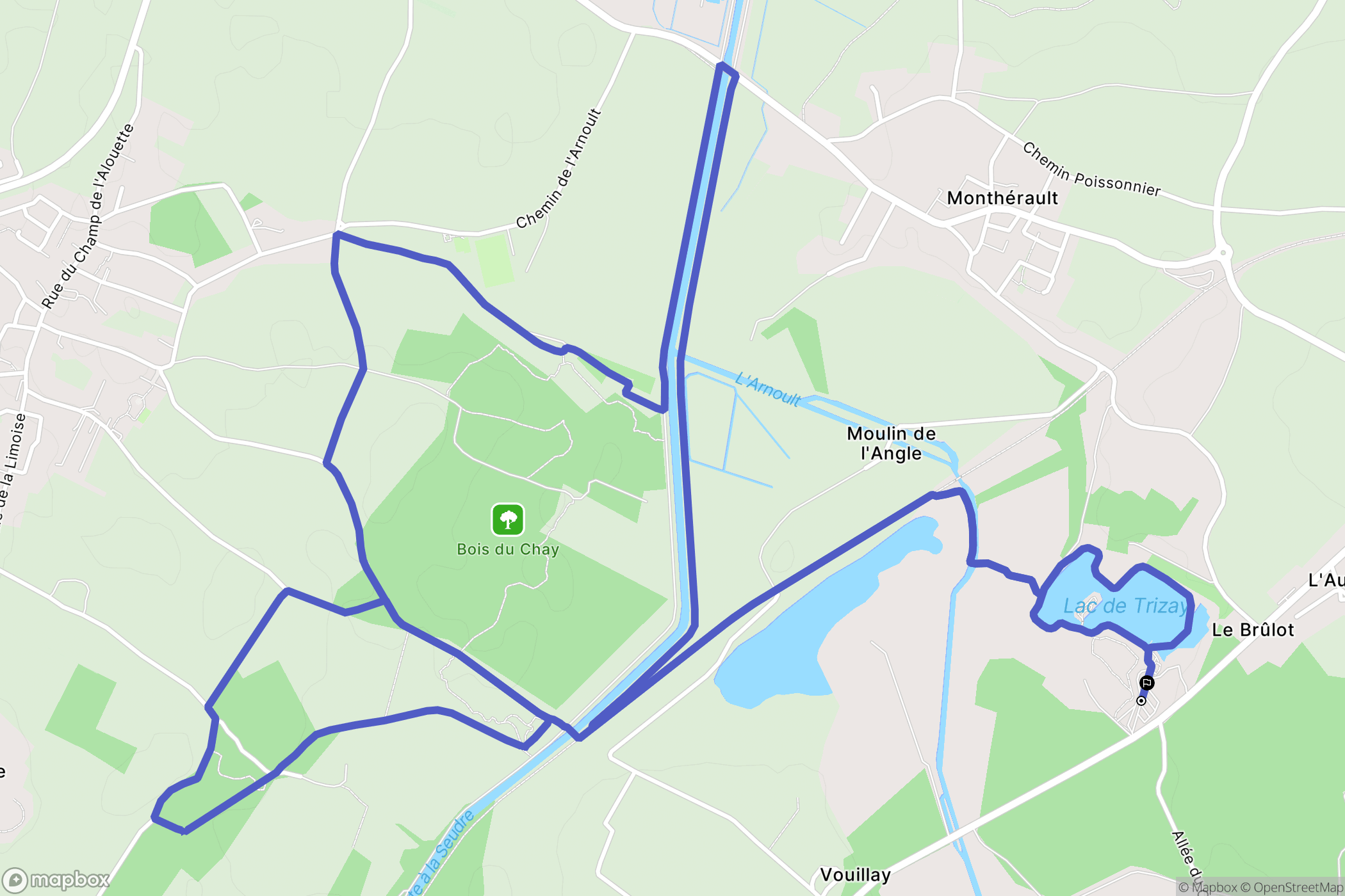 Trizay : carte du parcours de randonnée - France