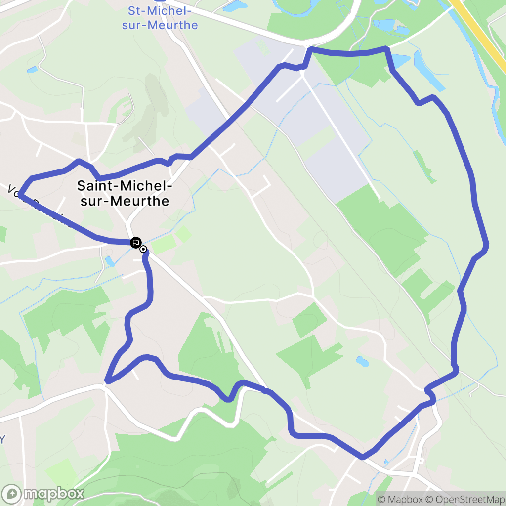 Saint Michel sur Meurthe : carte du parcours de randonnée - France