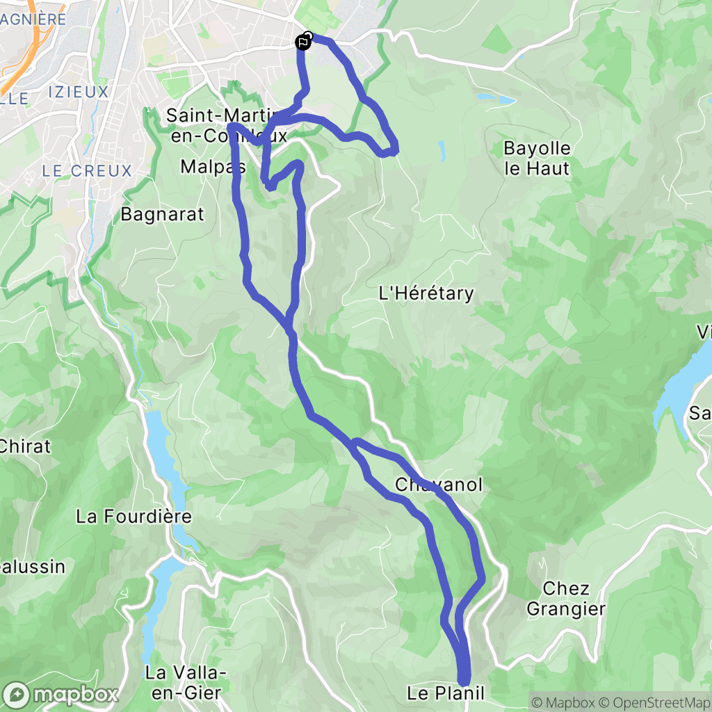 Saint-Chamond : carte du parcours de randonnée - France