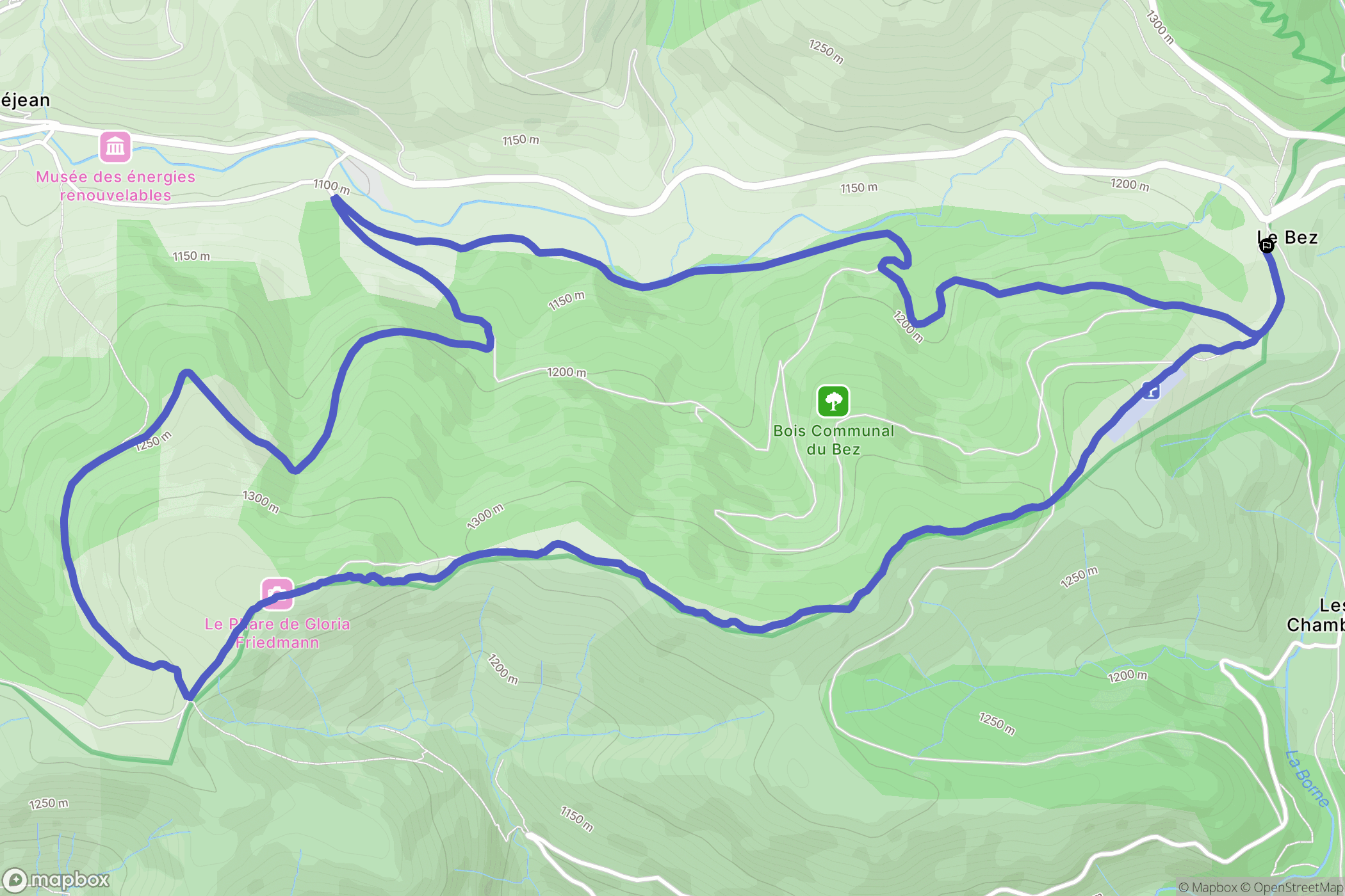 Borne : carte du parcours de randonnée - France