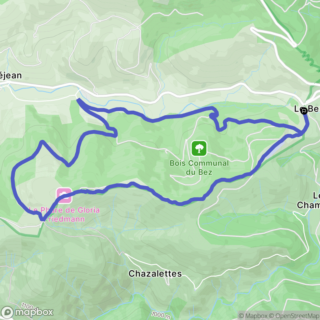 Borne : carte du parcours de randonnée - France