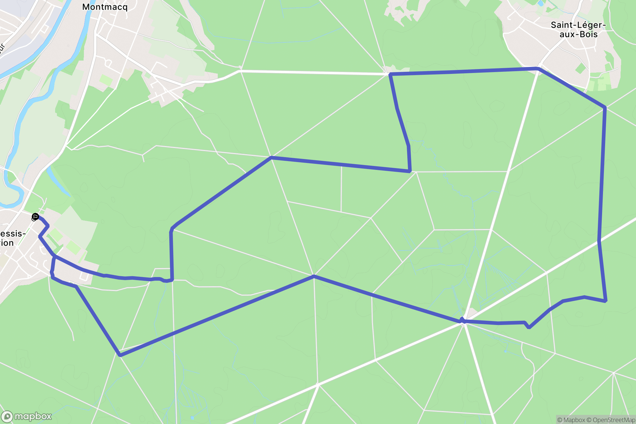 Le Plessis-Brion : carte du parcours de randonnée - France