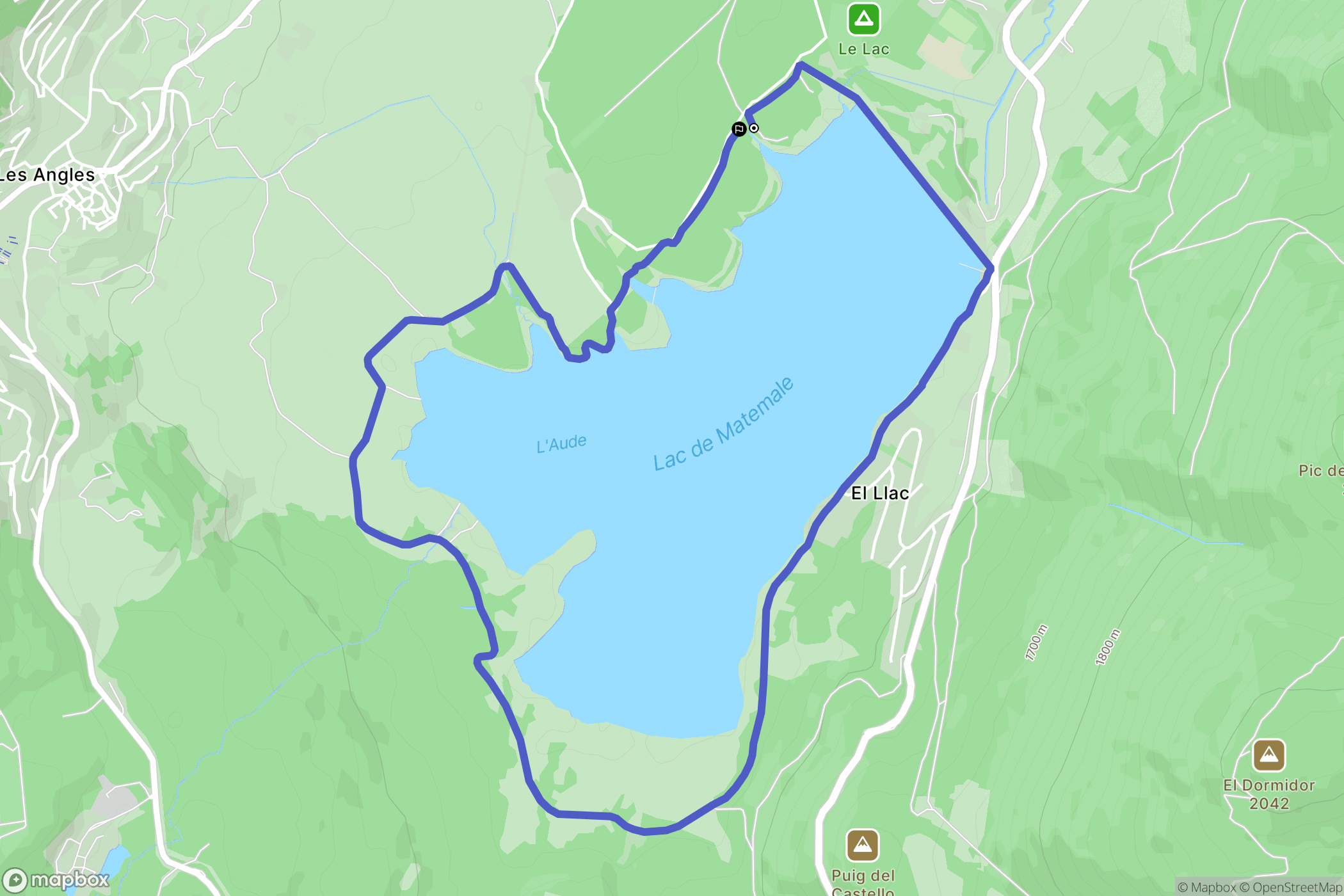 Matemale : carte du parcours de randonnée - France