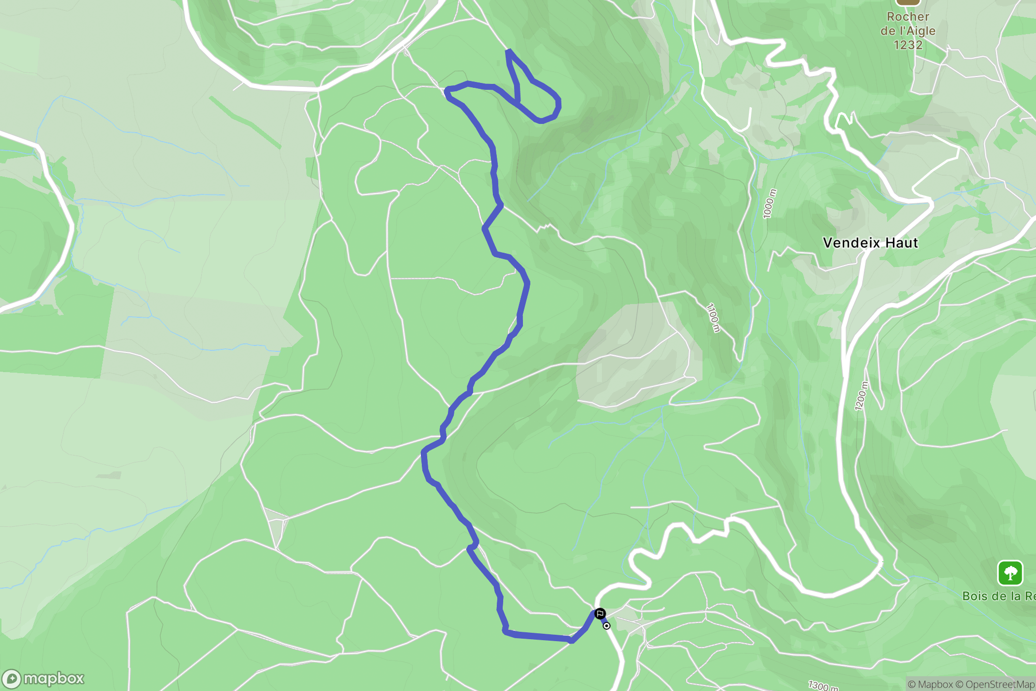 La Tour-d'Auvergne : carte du parcours de randonnée - France