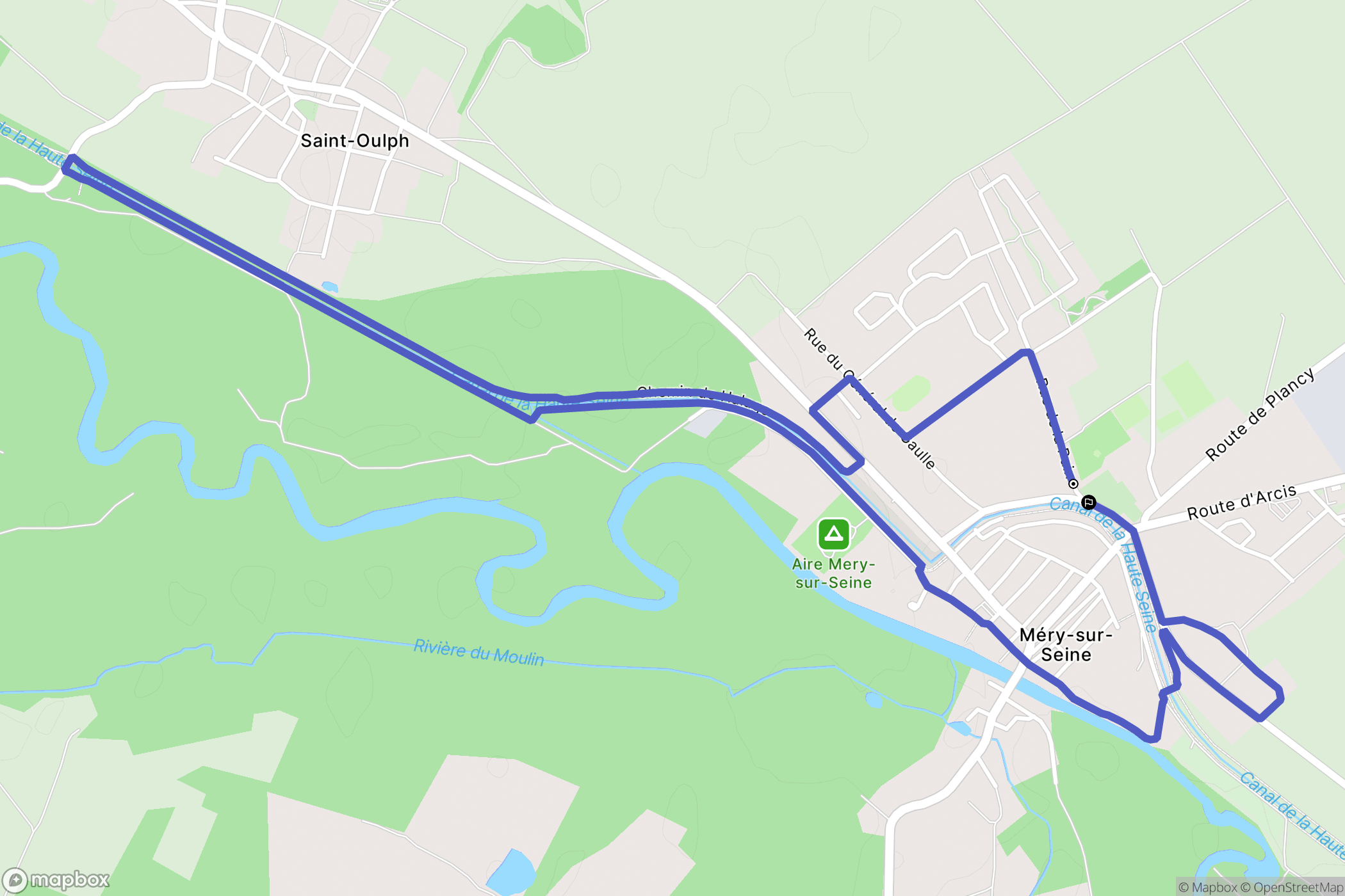 Méry-sur-Seine : carte du parcours de randonnée - France