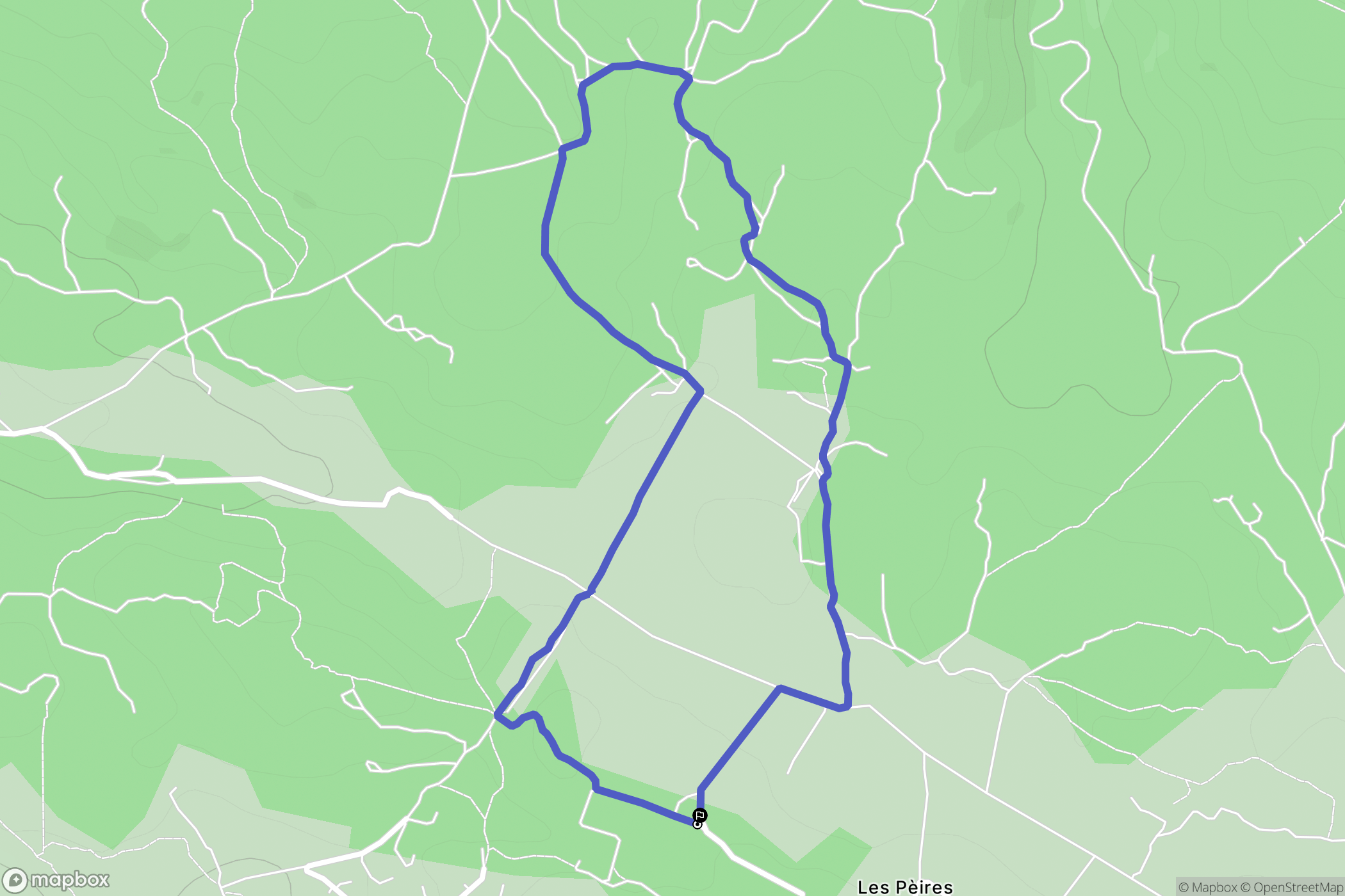Les Rouvières : carte du parcours de randonnée - France