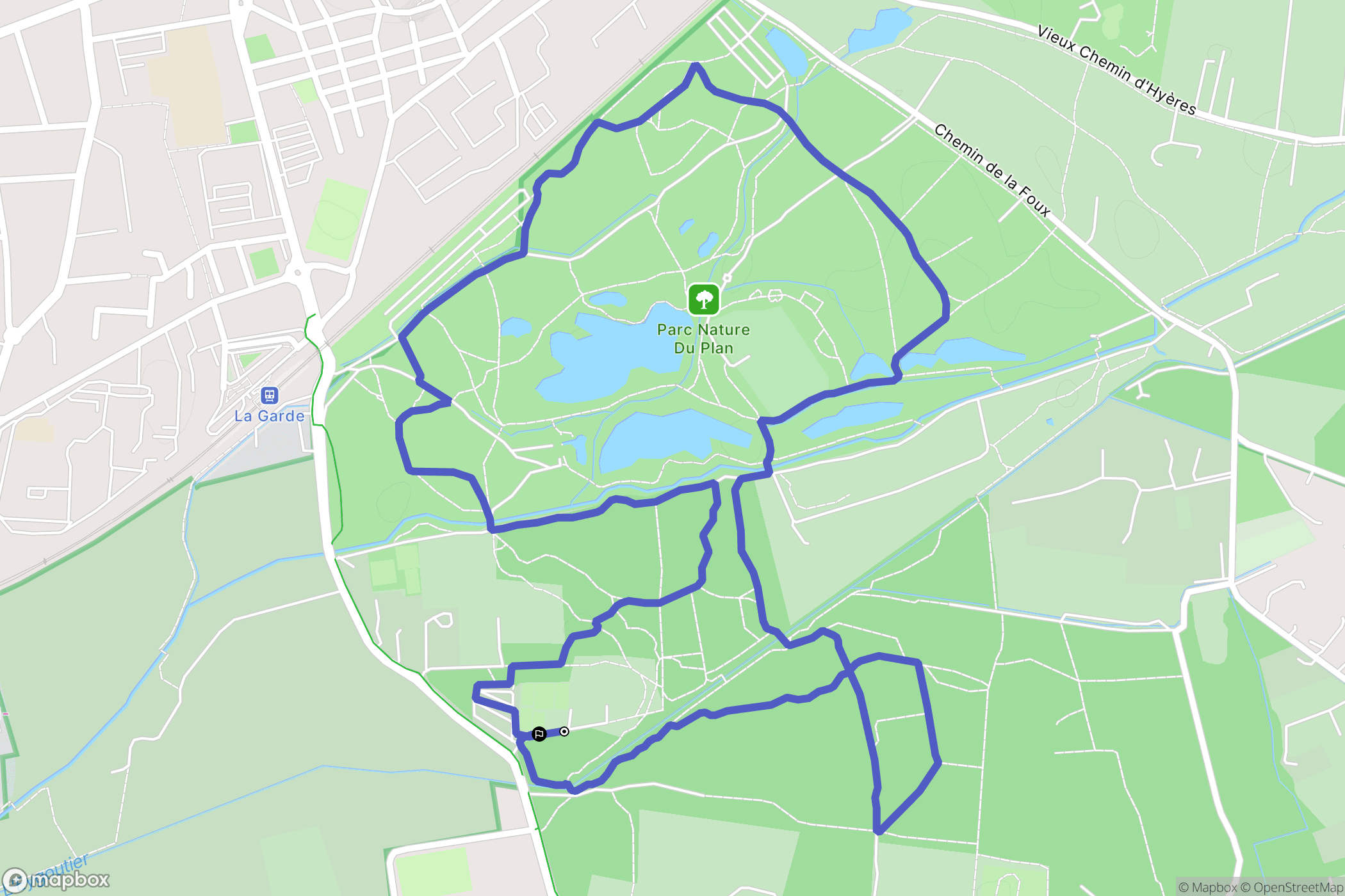 La Garde : carte du parcours de randonnée - France