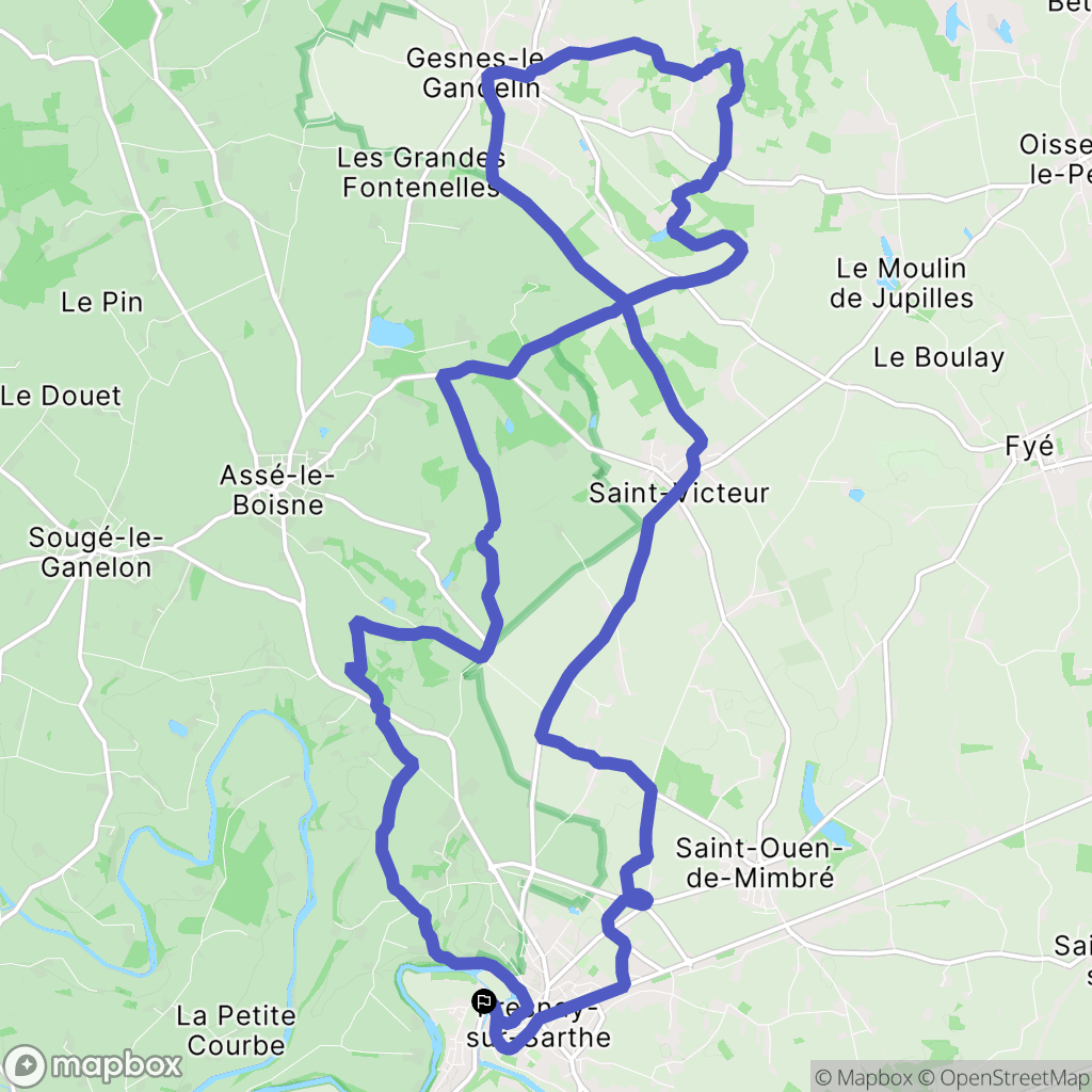 Fresnay-sur-Sarthe : carte du parcours de randonnée - France