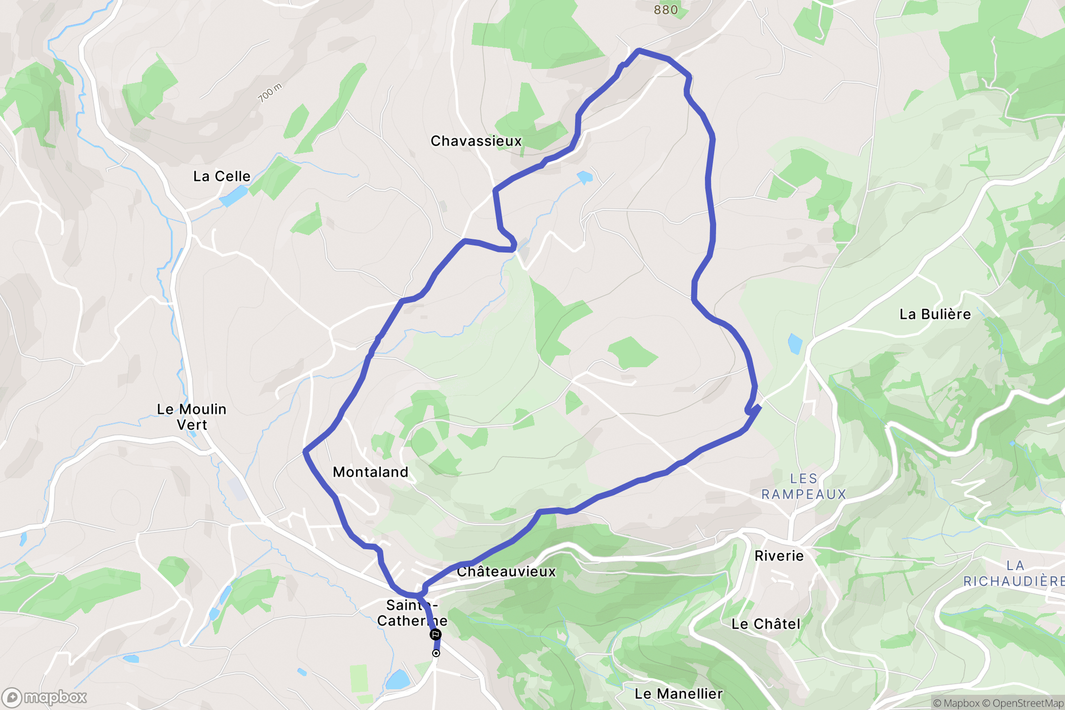 Sainte-Catherine : carte du parcours de randonnée - France