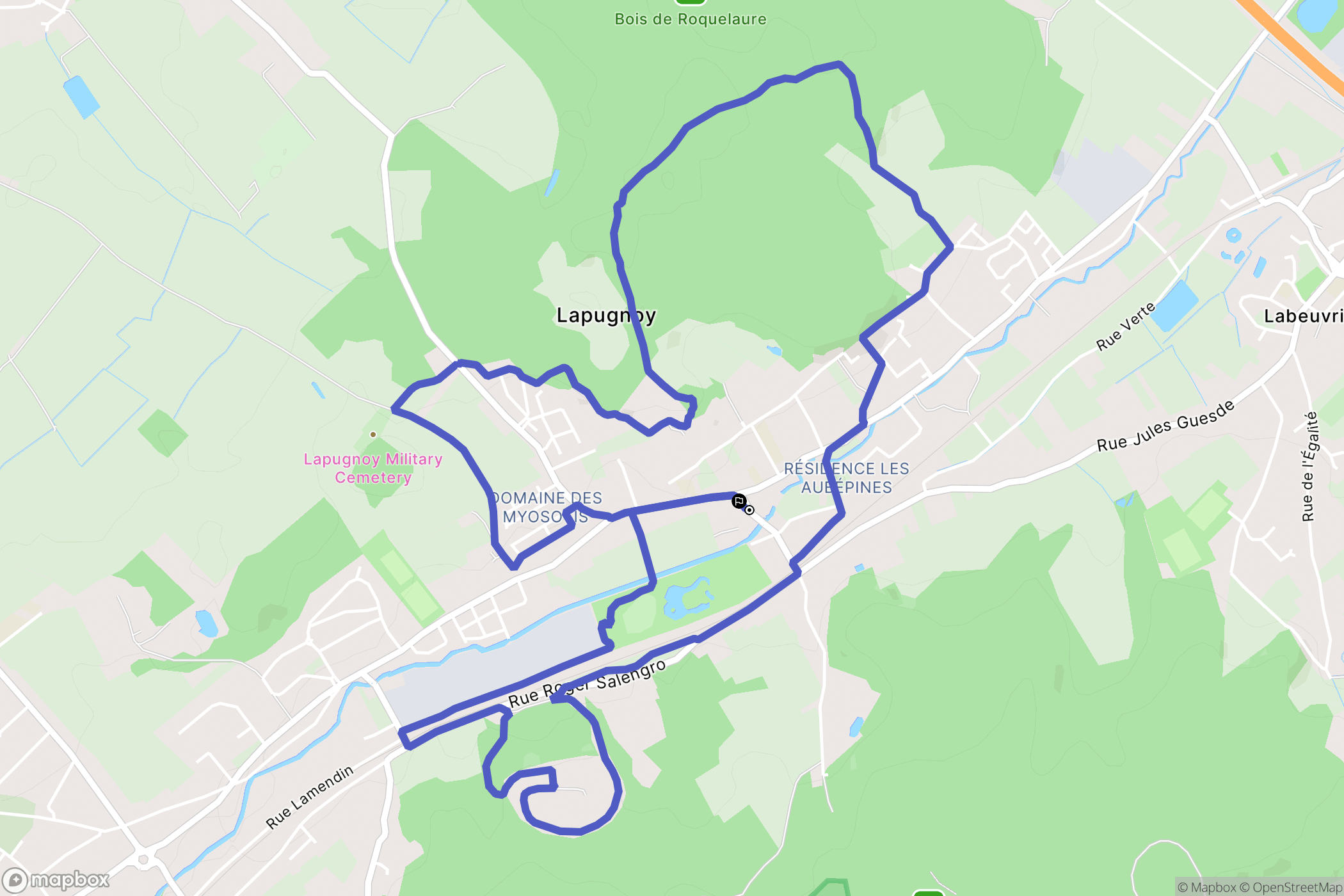 Lapugnoy : carte du parcours de randonnée - France