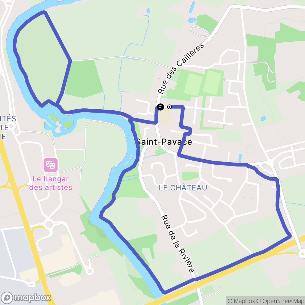 Saint-Pavace : carte du parcours de randonnée - France