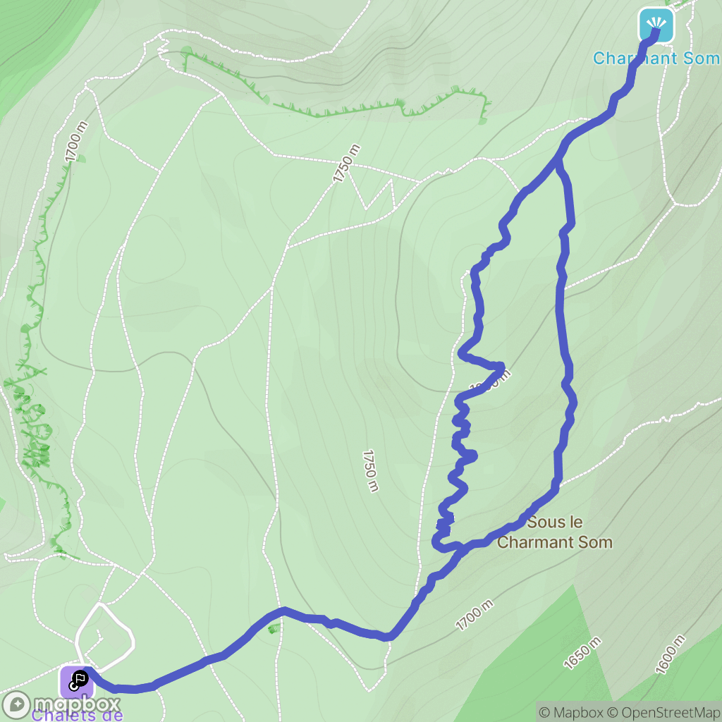 Saint-Pierre-de-Chartreuse : carte du parcours de randonnée - France