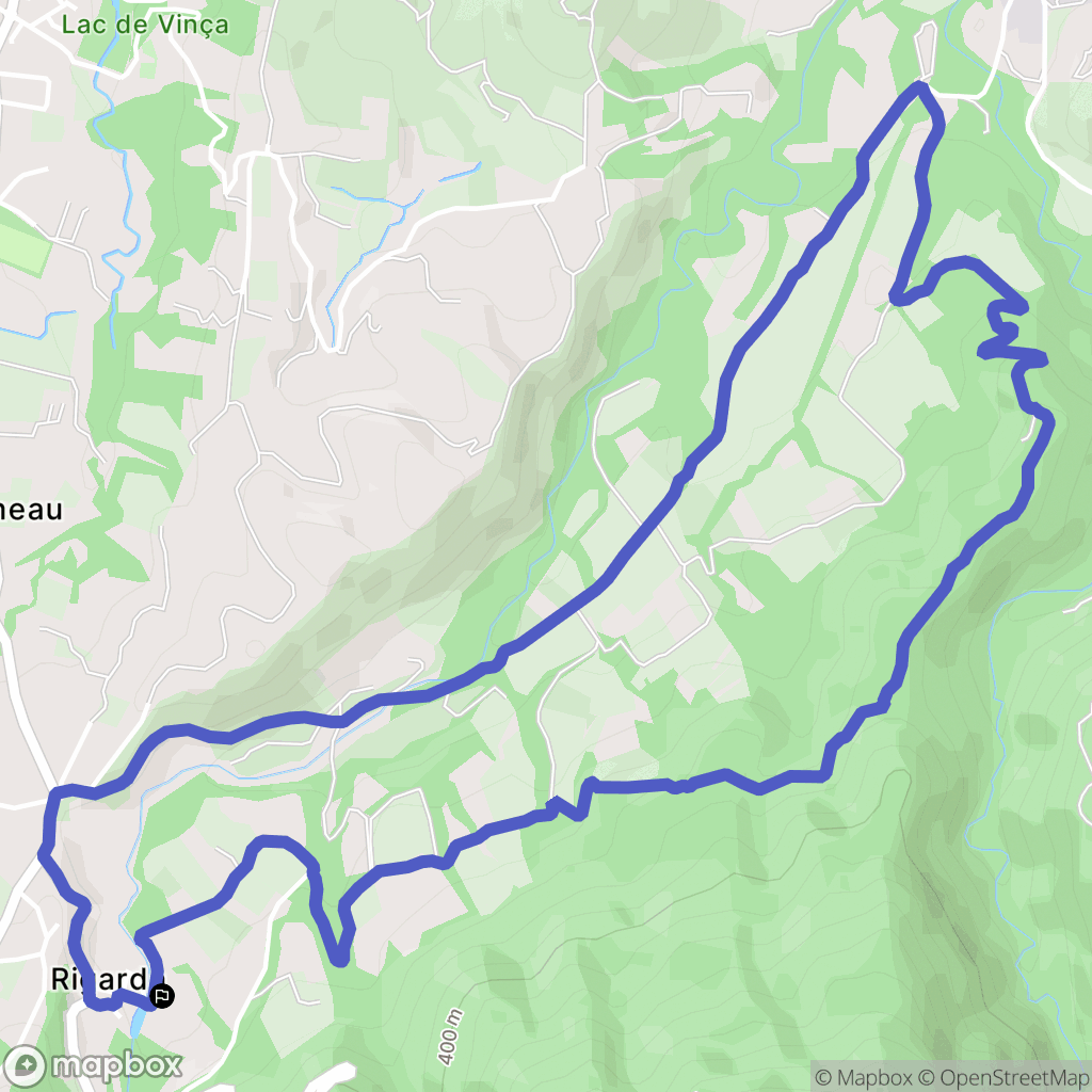 Rigarda : carte du parcours de randonnée - France
