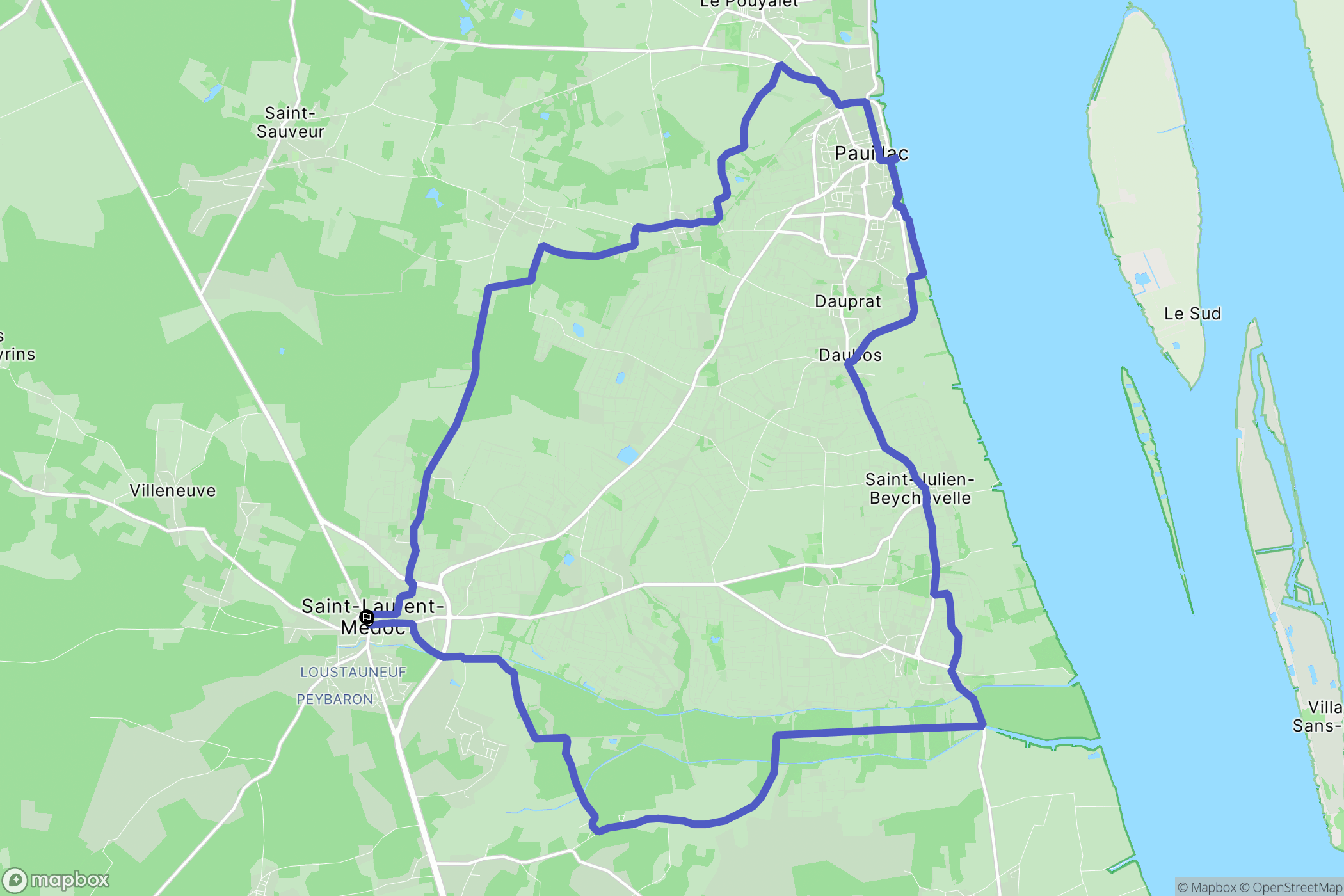 Saint-Laurent-Médoc : carte du parcours de randonnée - France