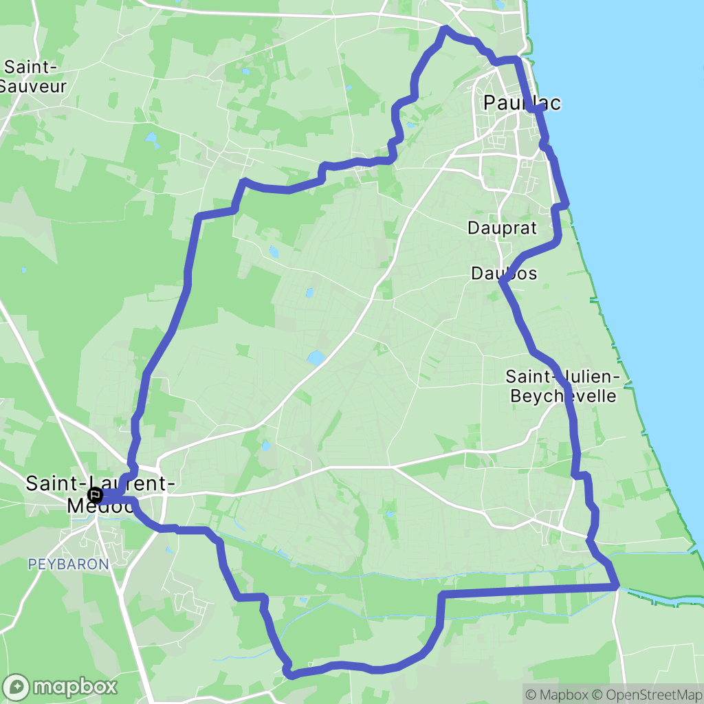 Saint-Laurent-Médoc : carte du parcours de randonnée - France