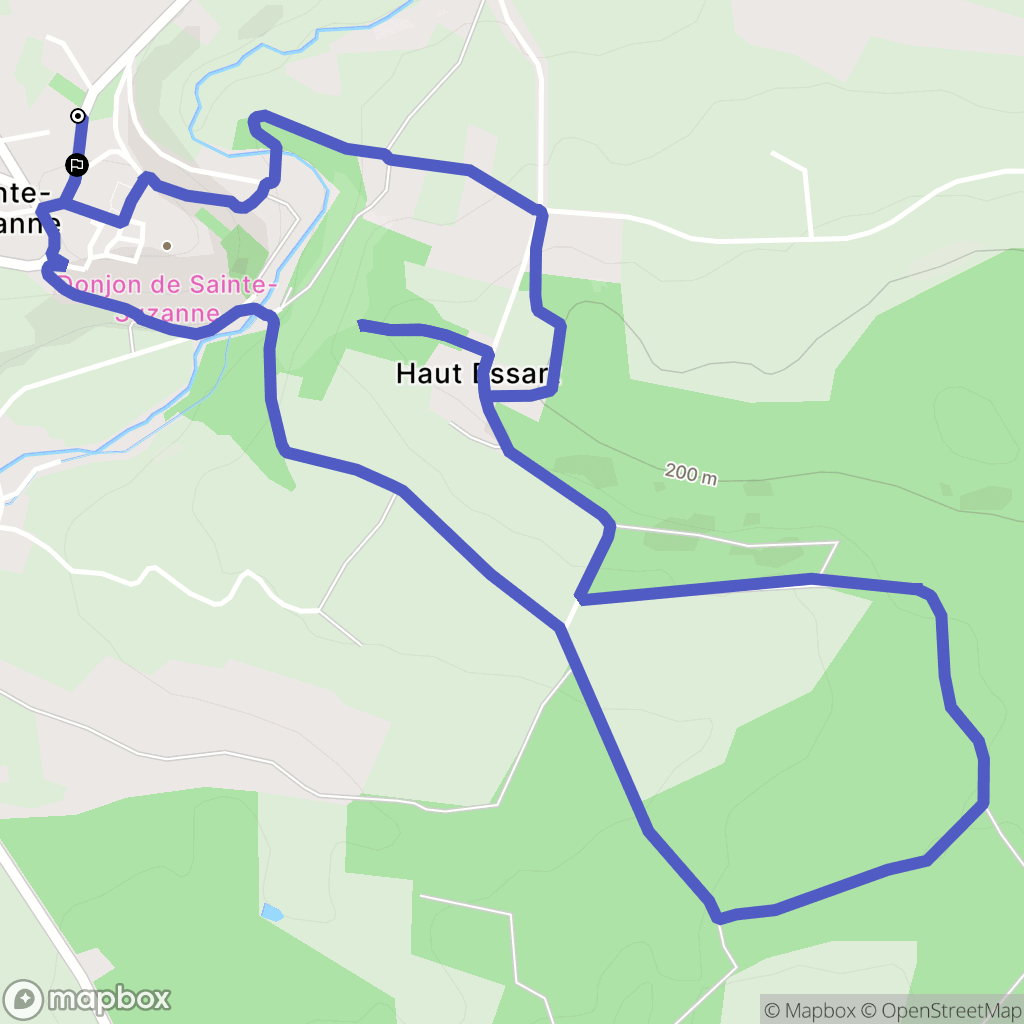 Sainte-Suzanne-et-Chammes : carte du parcours de randonnée - France