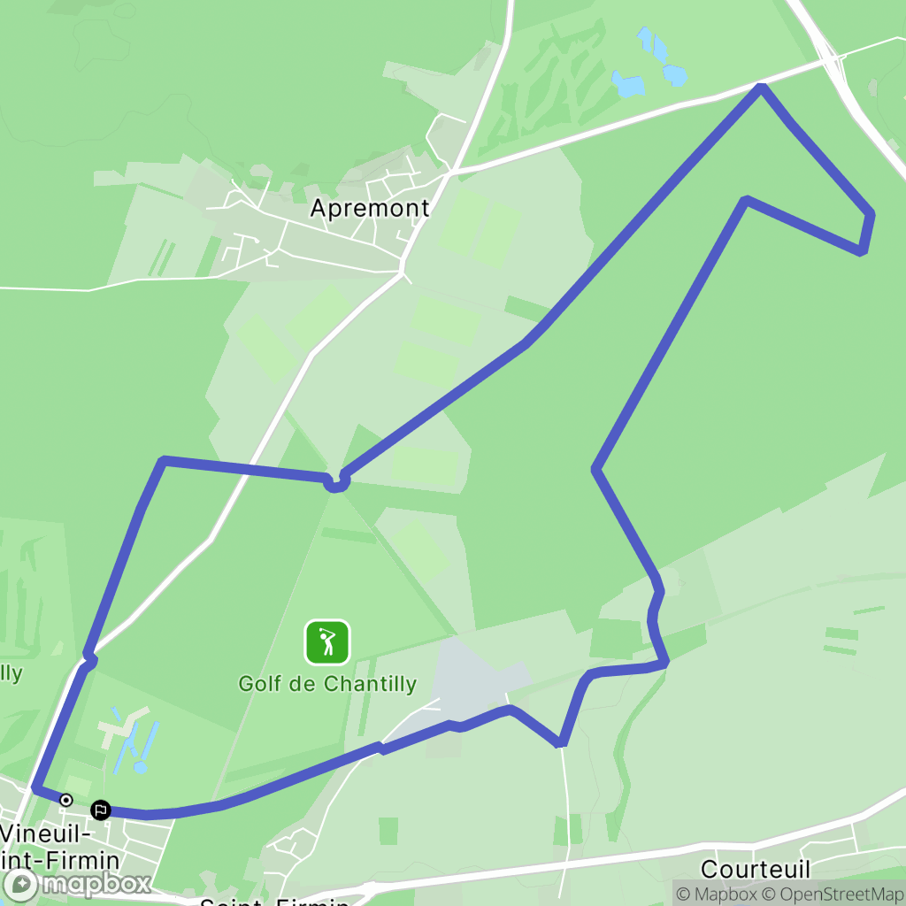 Vineuil-Saint-Firmin : carte du parcours de randonnée - France