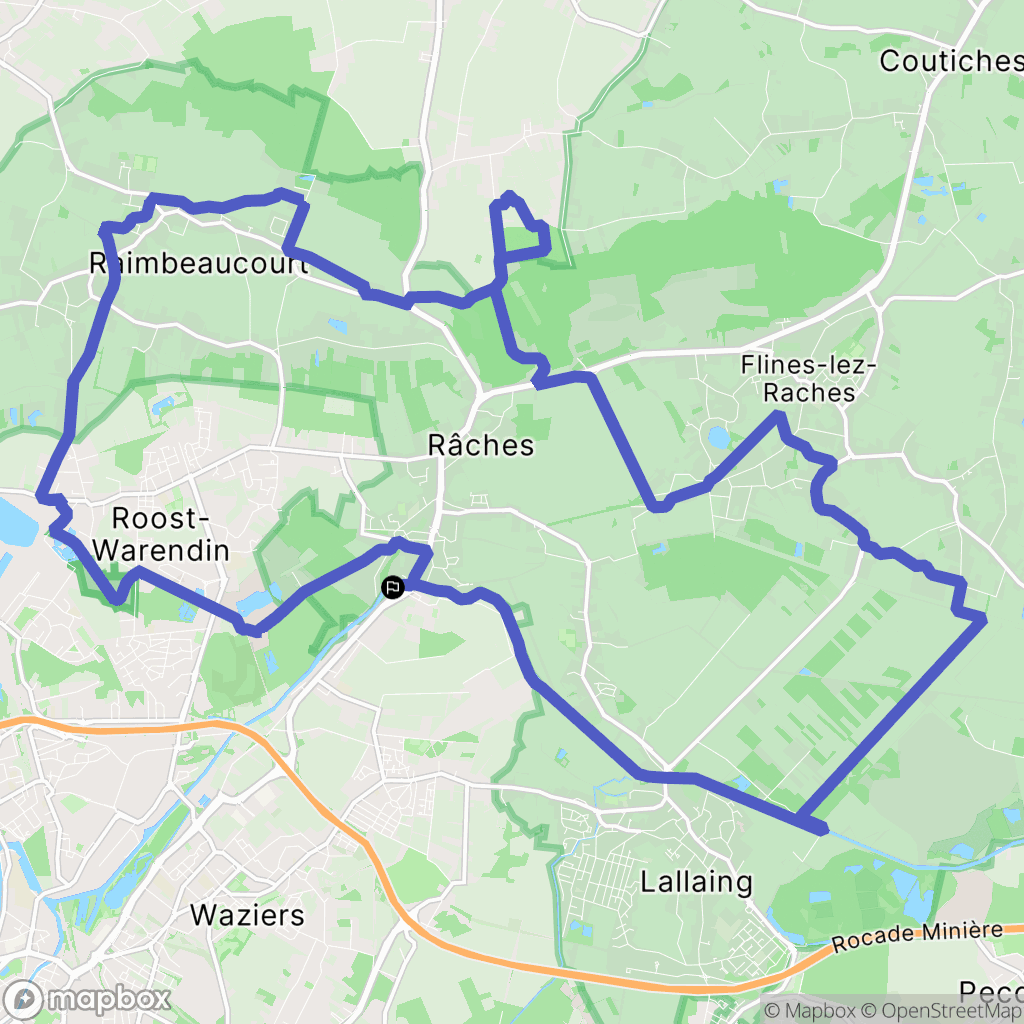 Douai : carte du parcours de randonnée - France