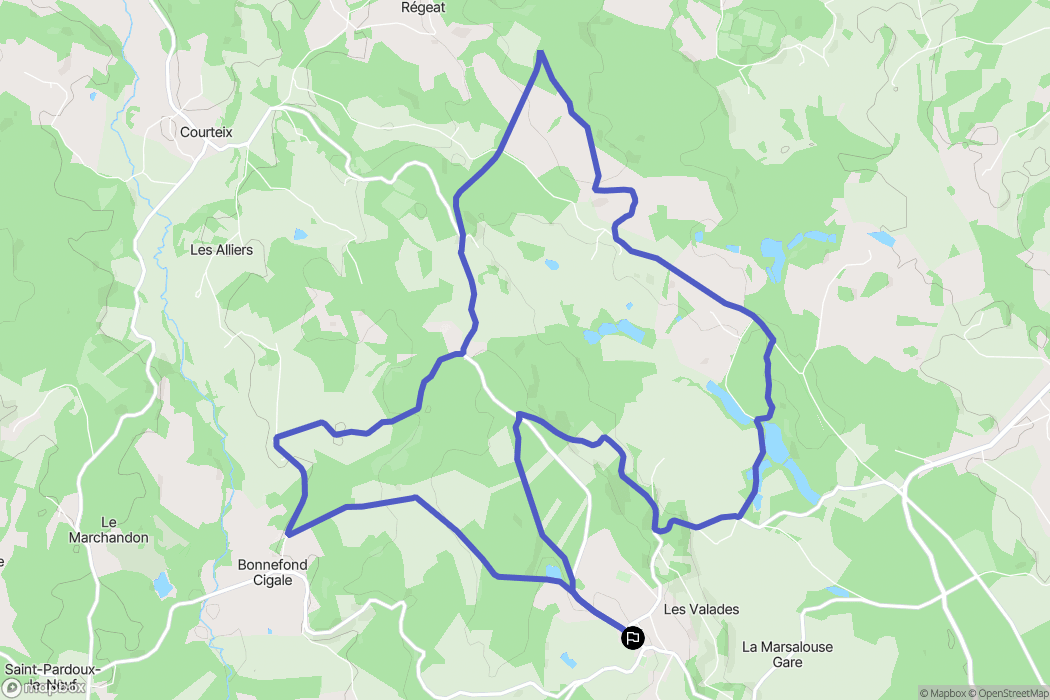 Aix : carte du parcours de randonnée - France