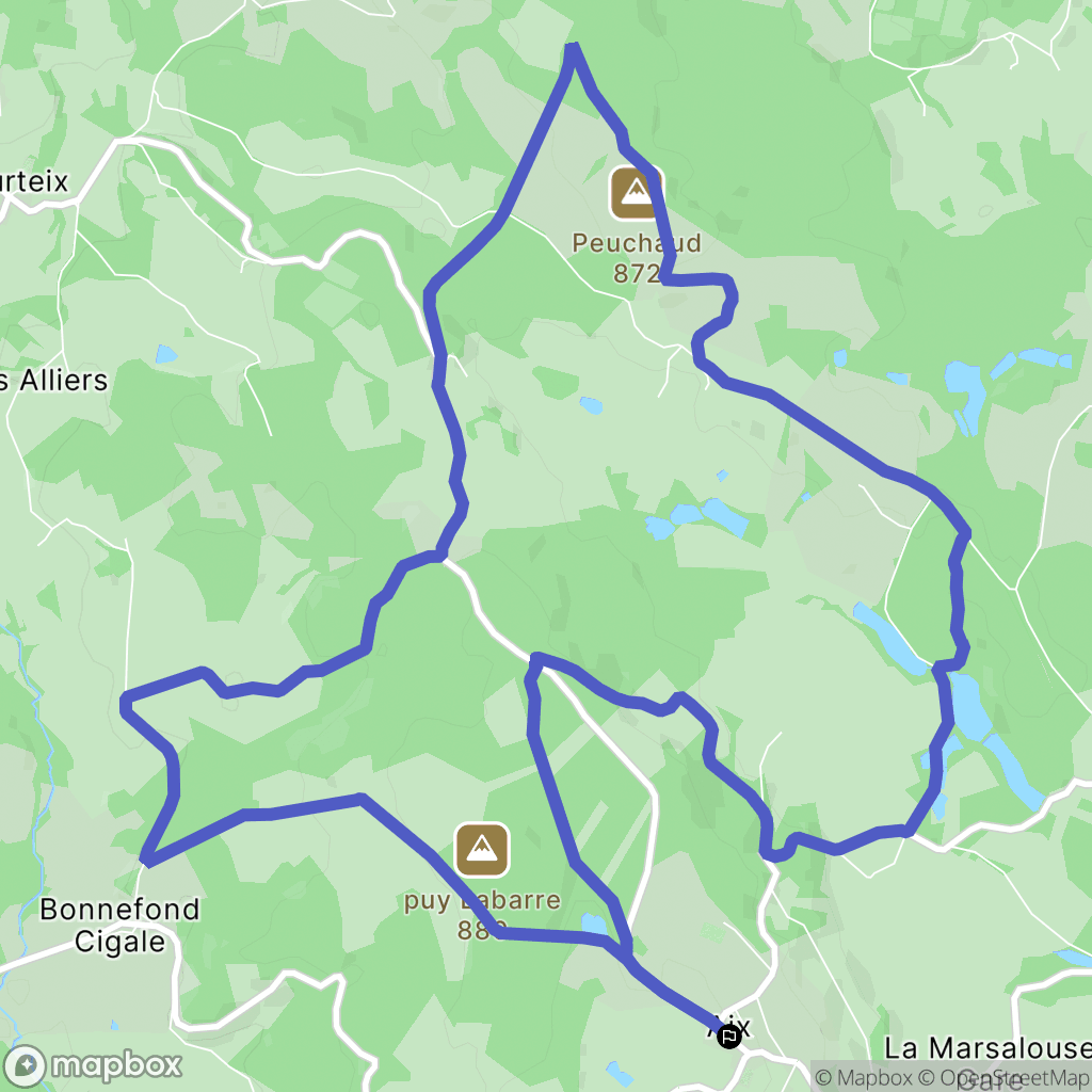 Aix : carte du parcours de randonnée - France