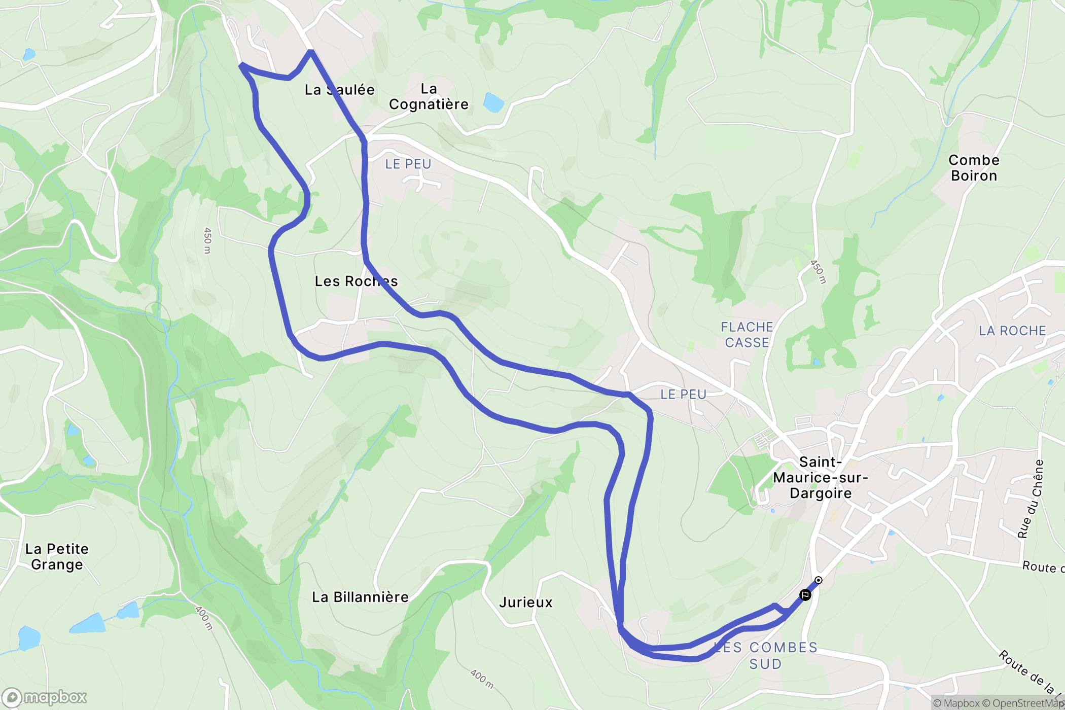 Saint-Maurice-Sur-Dargoire : carte du parcours de randonnée - France