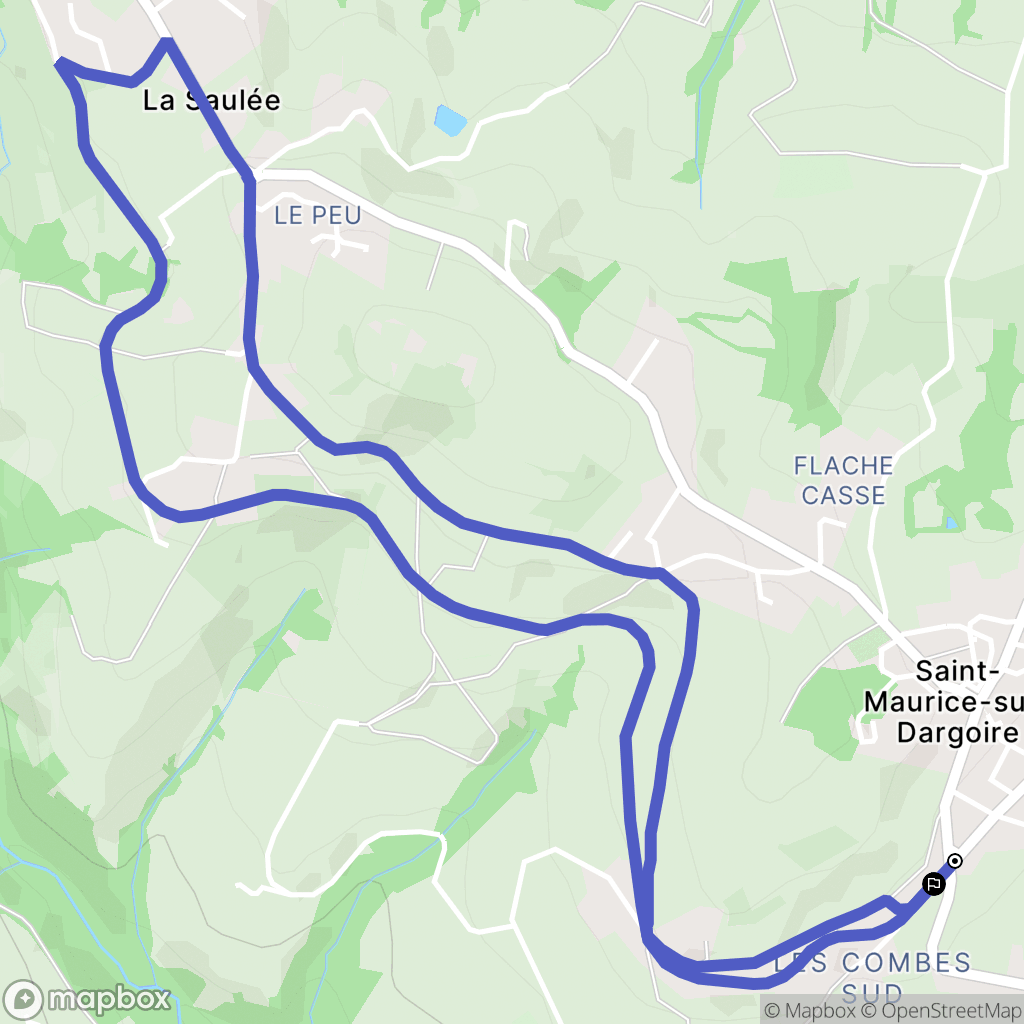Saint-Maurice-Sur-Dargoire : carte du parcours de randonnée - France