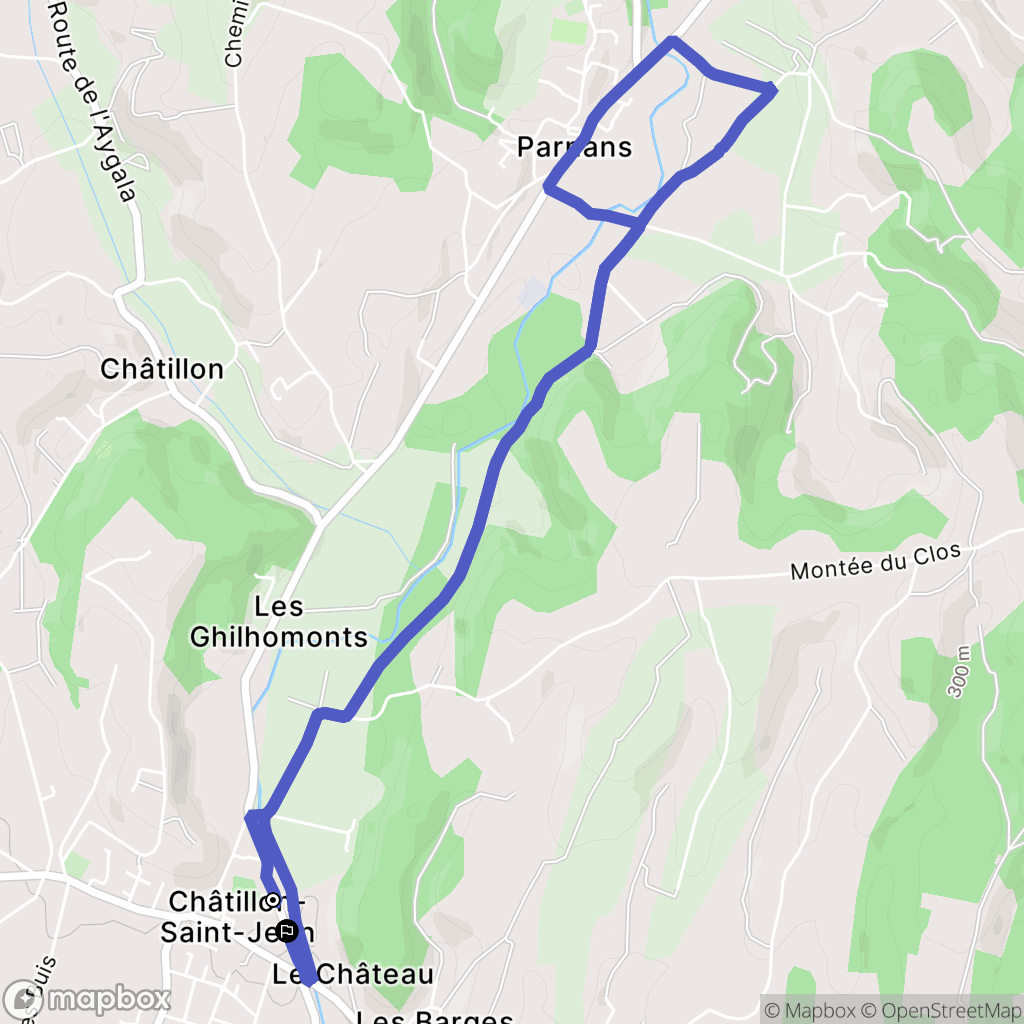 Chatillon Saint Jean : carte du parcours de randonnée - France