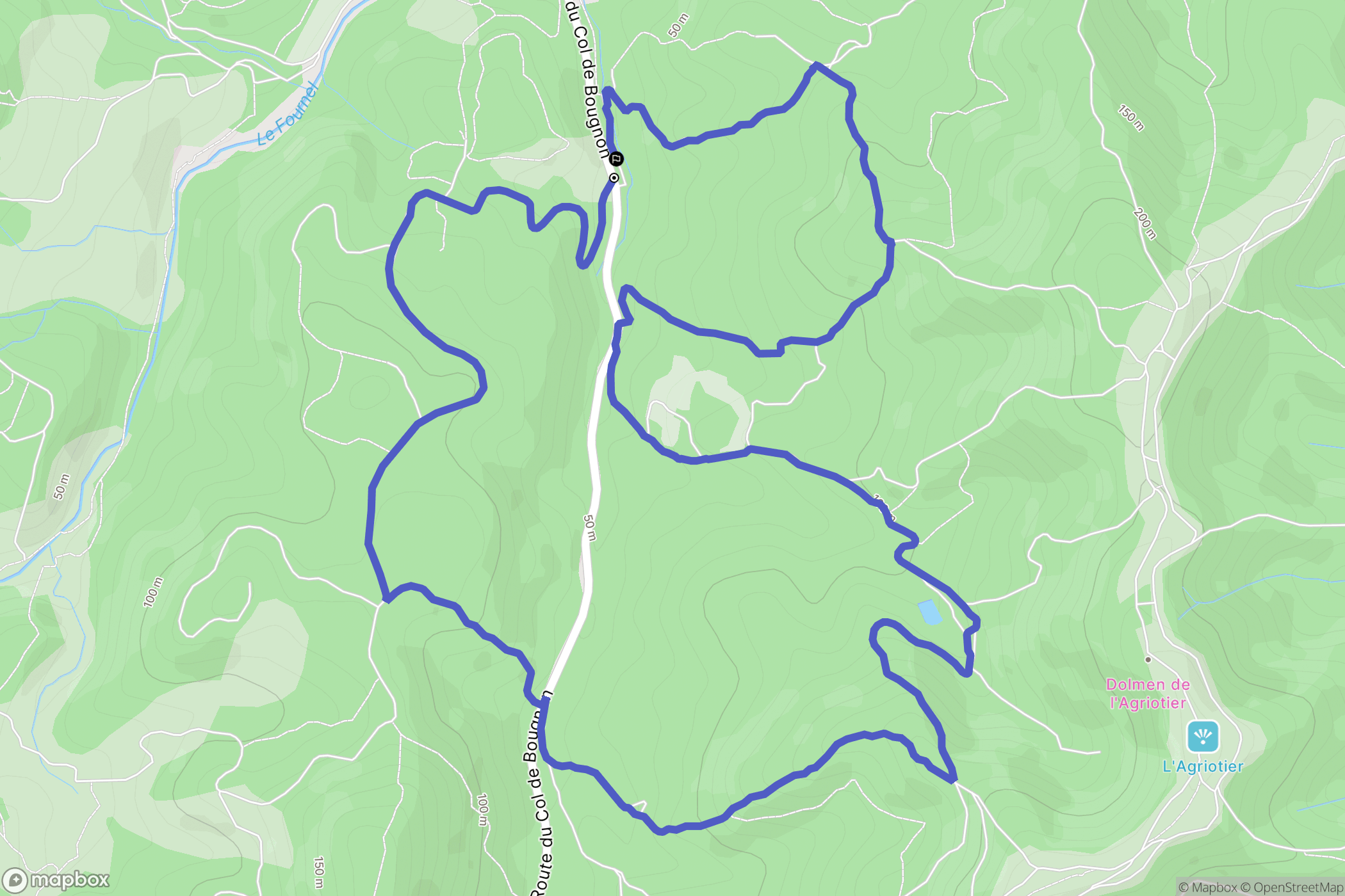 Roquebrune-sur-Argens : carte du parcours de randonnée - France