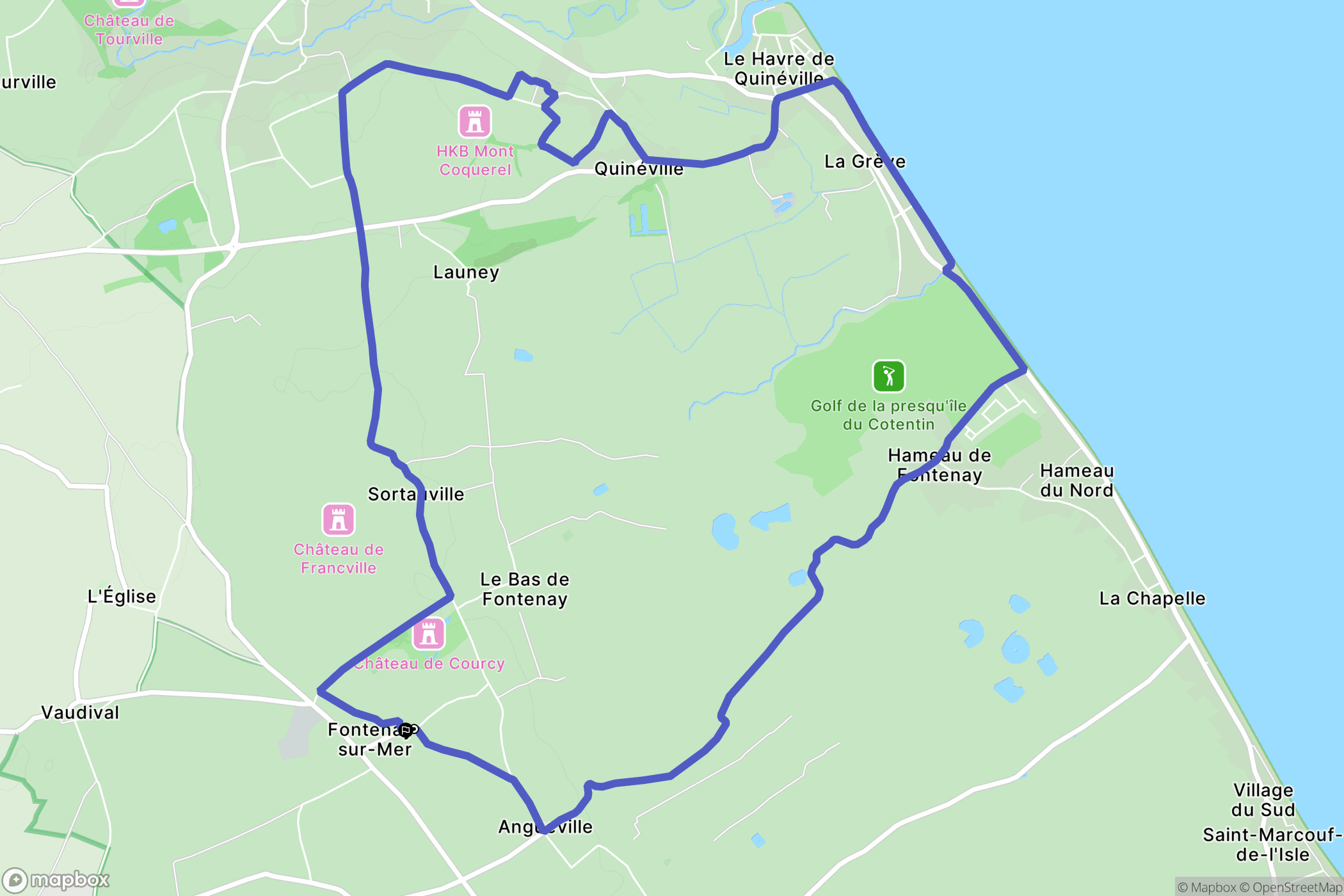Fontenay-sur-Mer : carte du parcours de randonnée - France