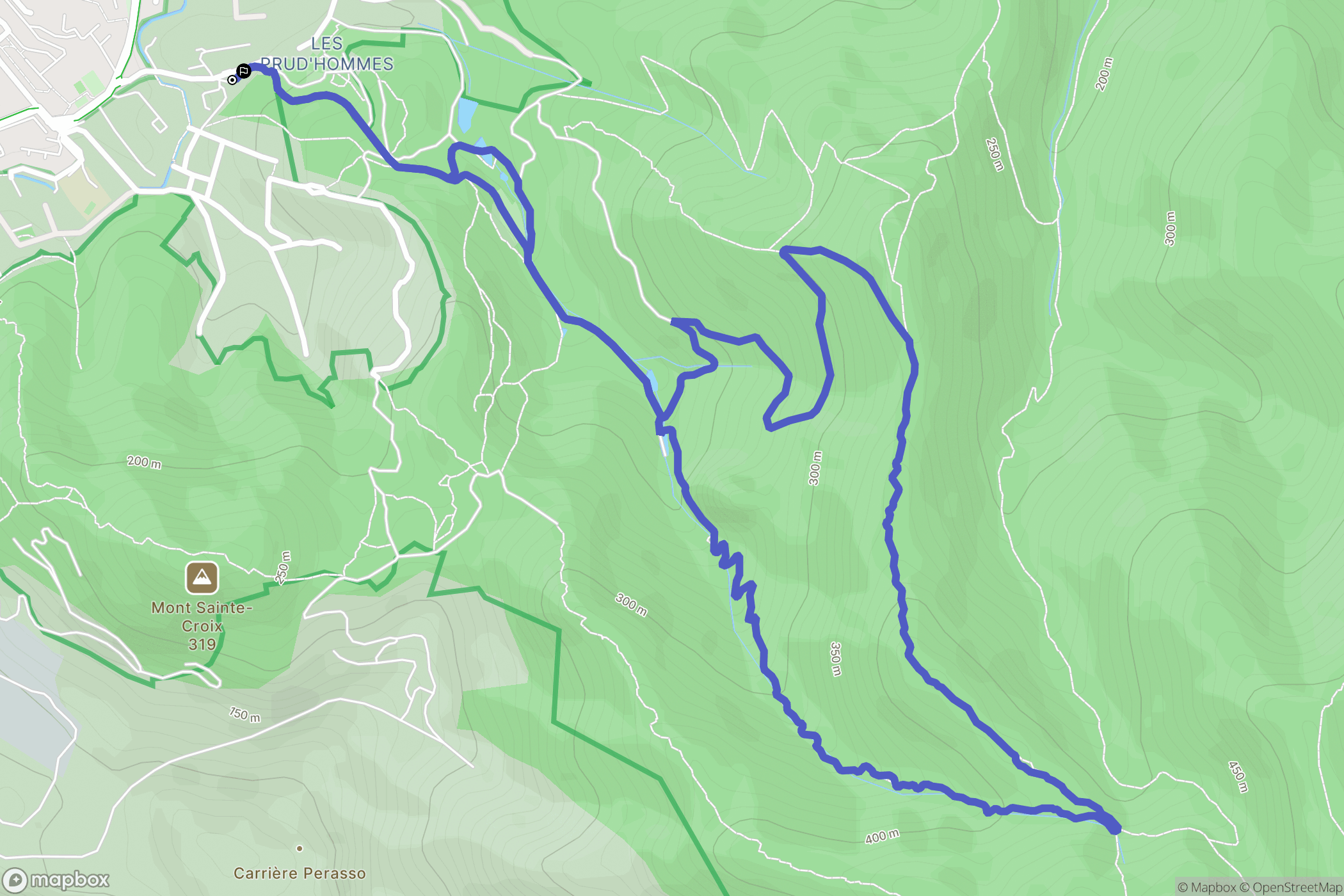 Marseille : carte du parcours de randonnée - France