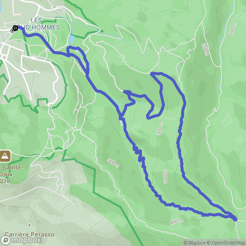 Marseille : carte du parcours de randonnée - France