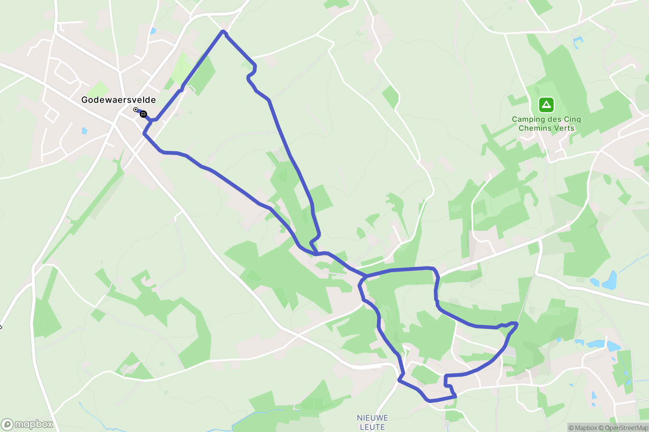 Godewaersvelde : carte du parcours de randonnée - France