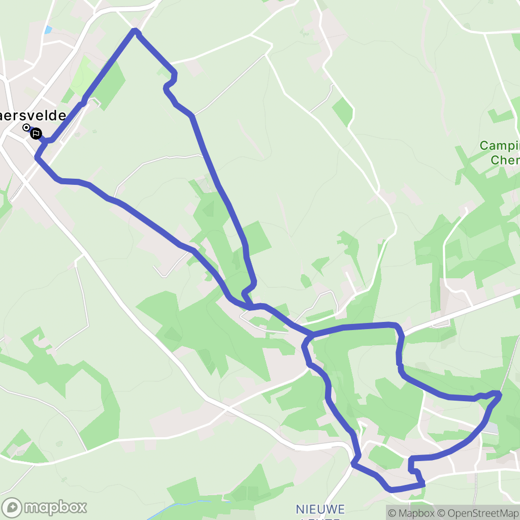 Godewaersvelde : carte du parcours de randonnée - France