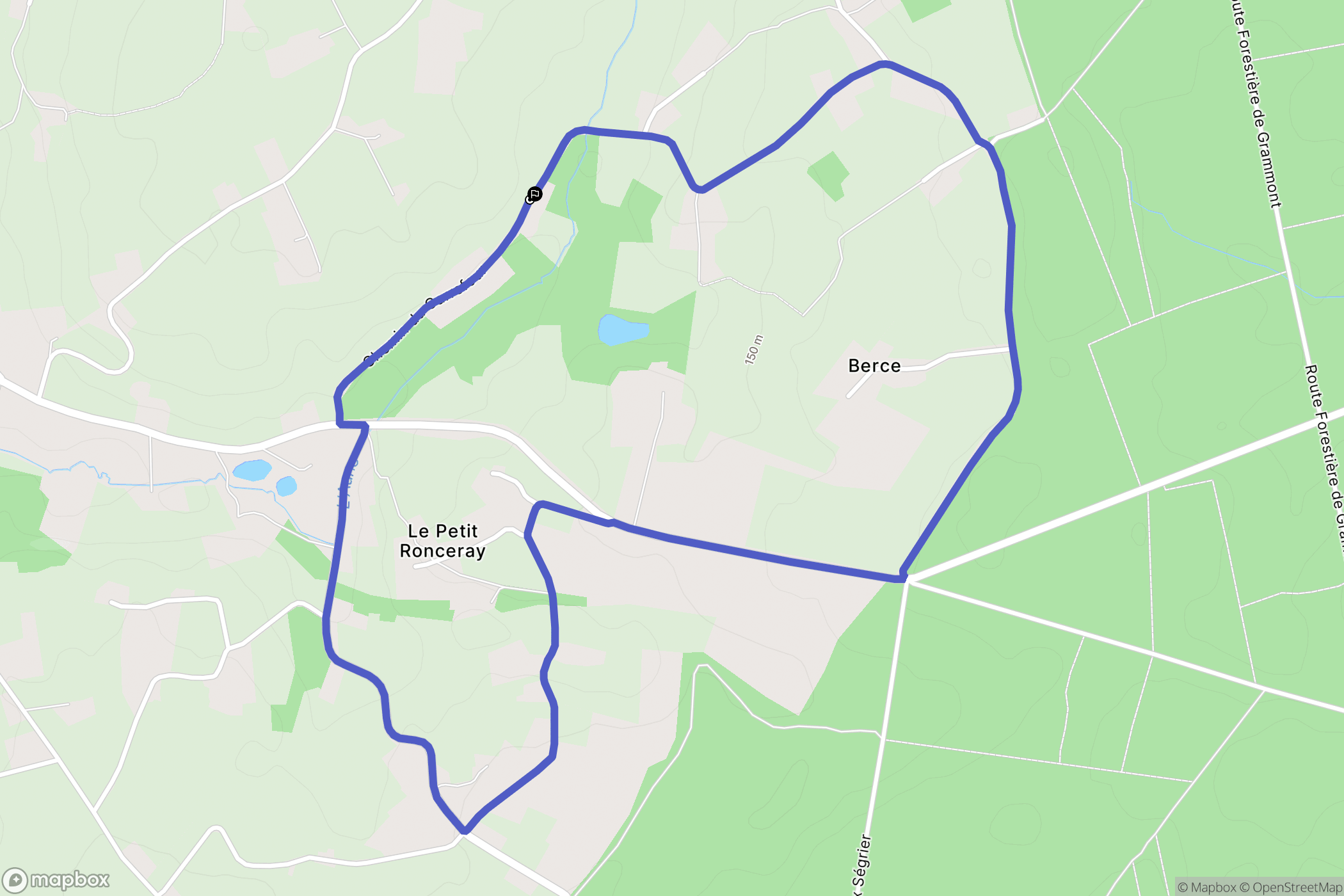 Marigné-Laillé : carte du parcours de randonnée - France