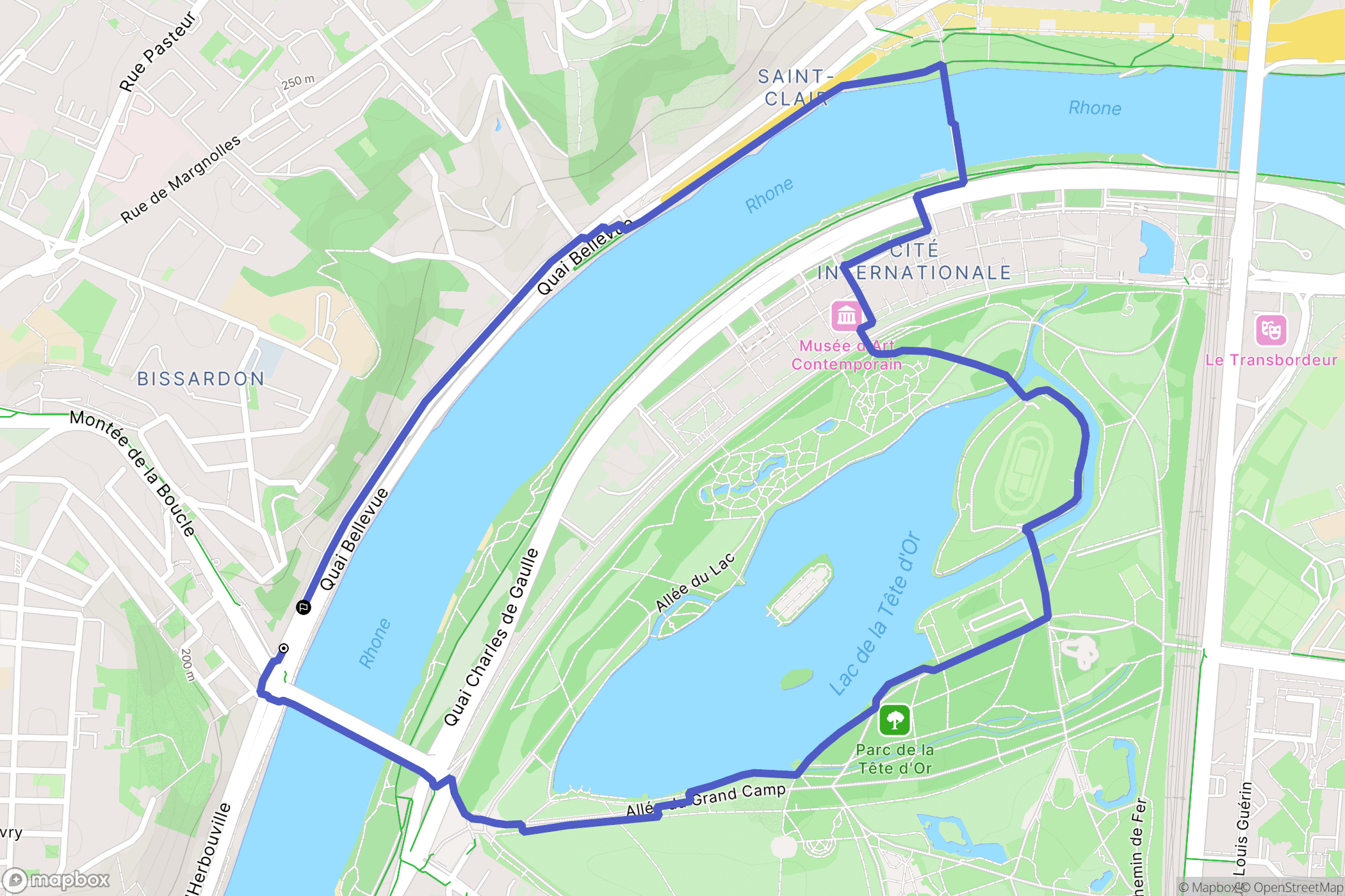 Caluire-et-Cuire : carte du parcours de randonnée - France