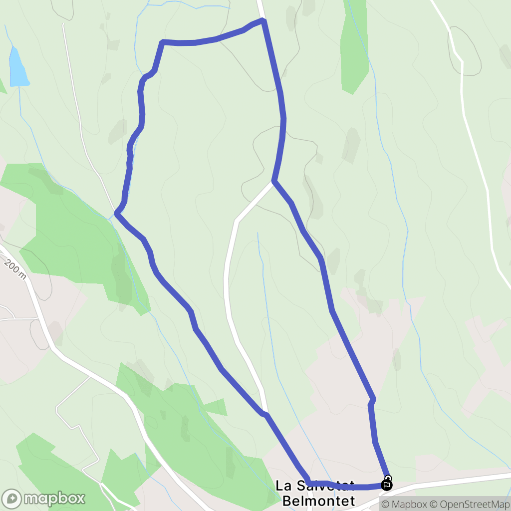 La Salvetat-Belmontet : carte du parcours de randonnée - France