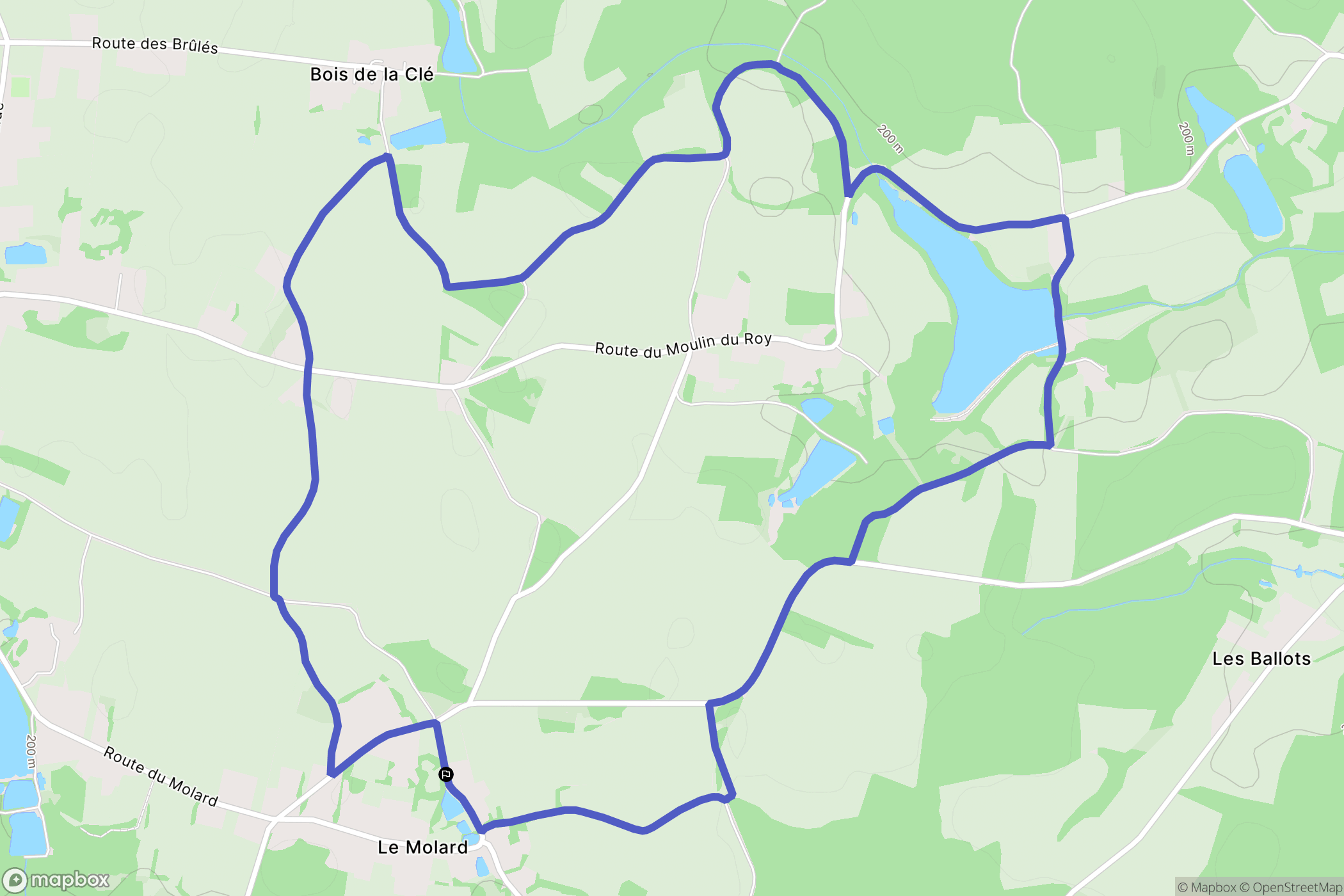 Simandre : carte du parcours de randonnée - France