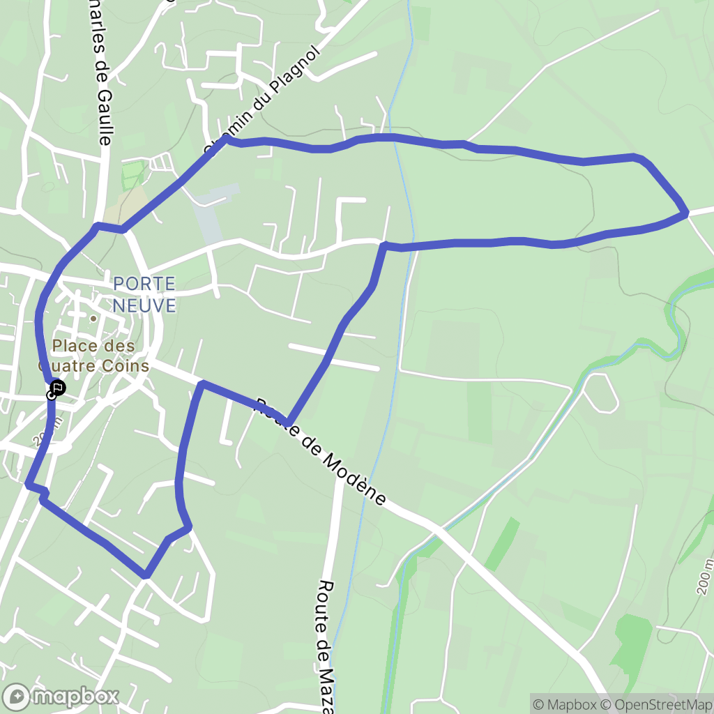 Caromb : carte du parcours de randonnée - France
