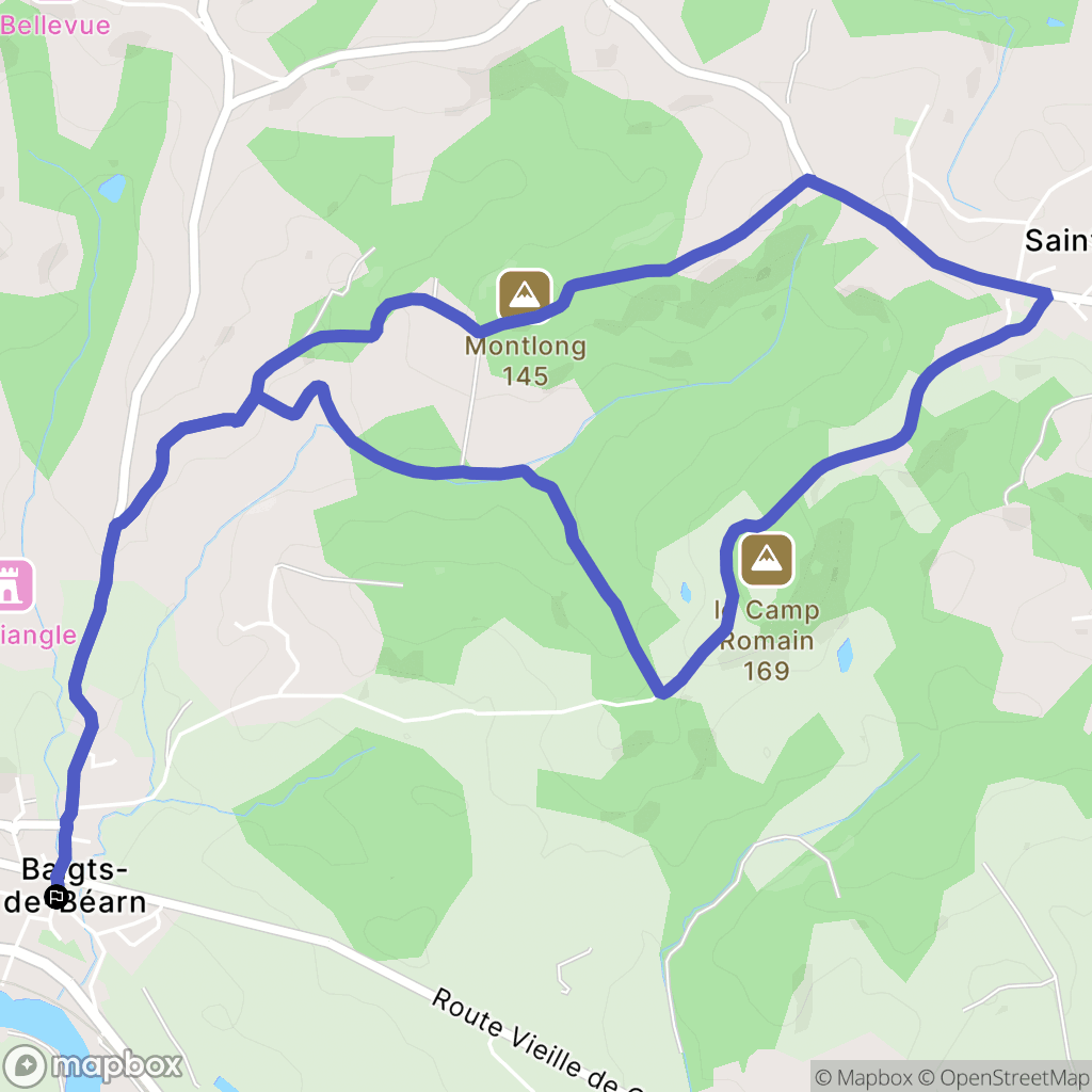 Baigts-de-Béarn : carte du parcours de randonnée - France