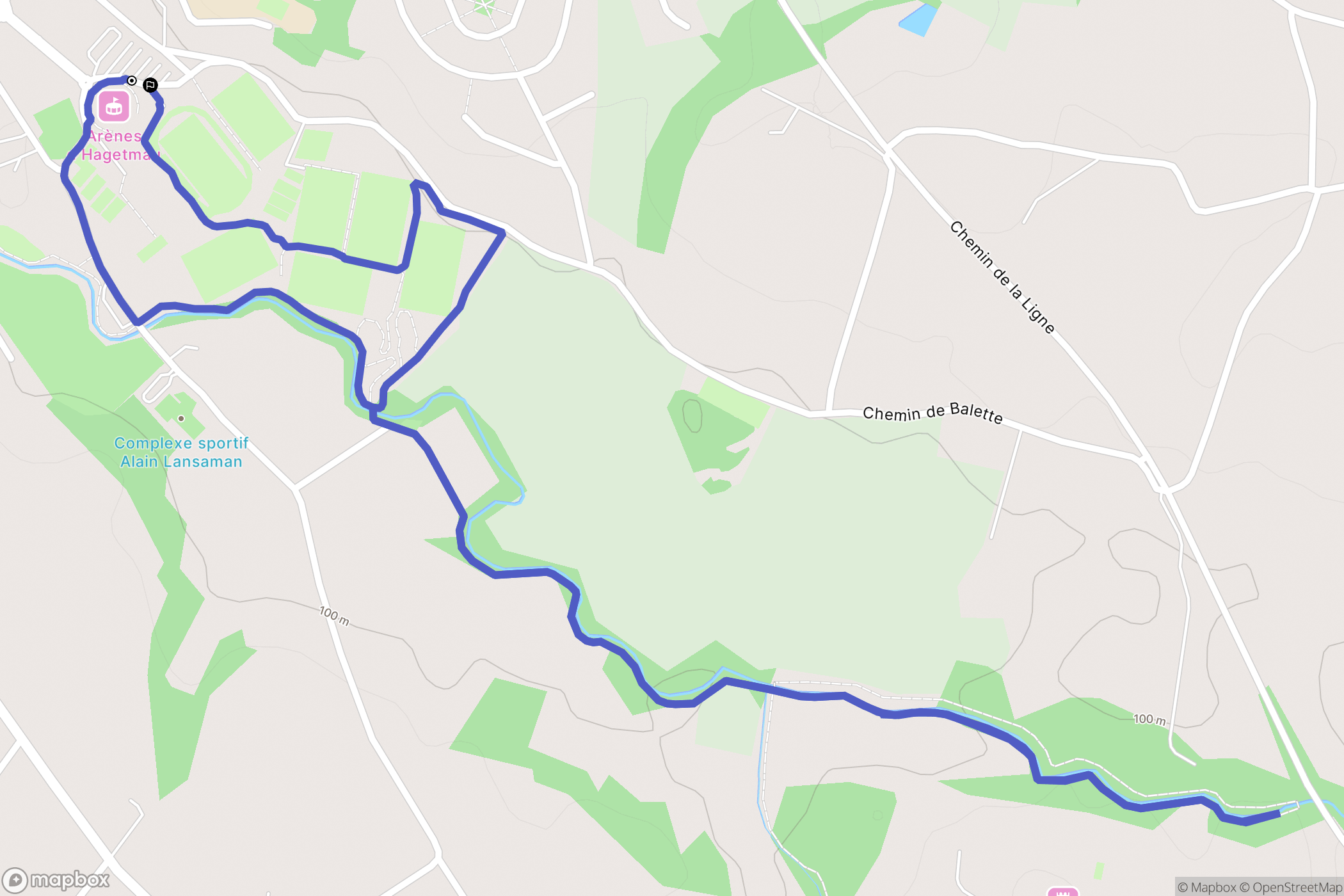 Hagetmau : carte du parcours de randonnée - France