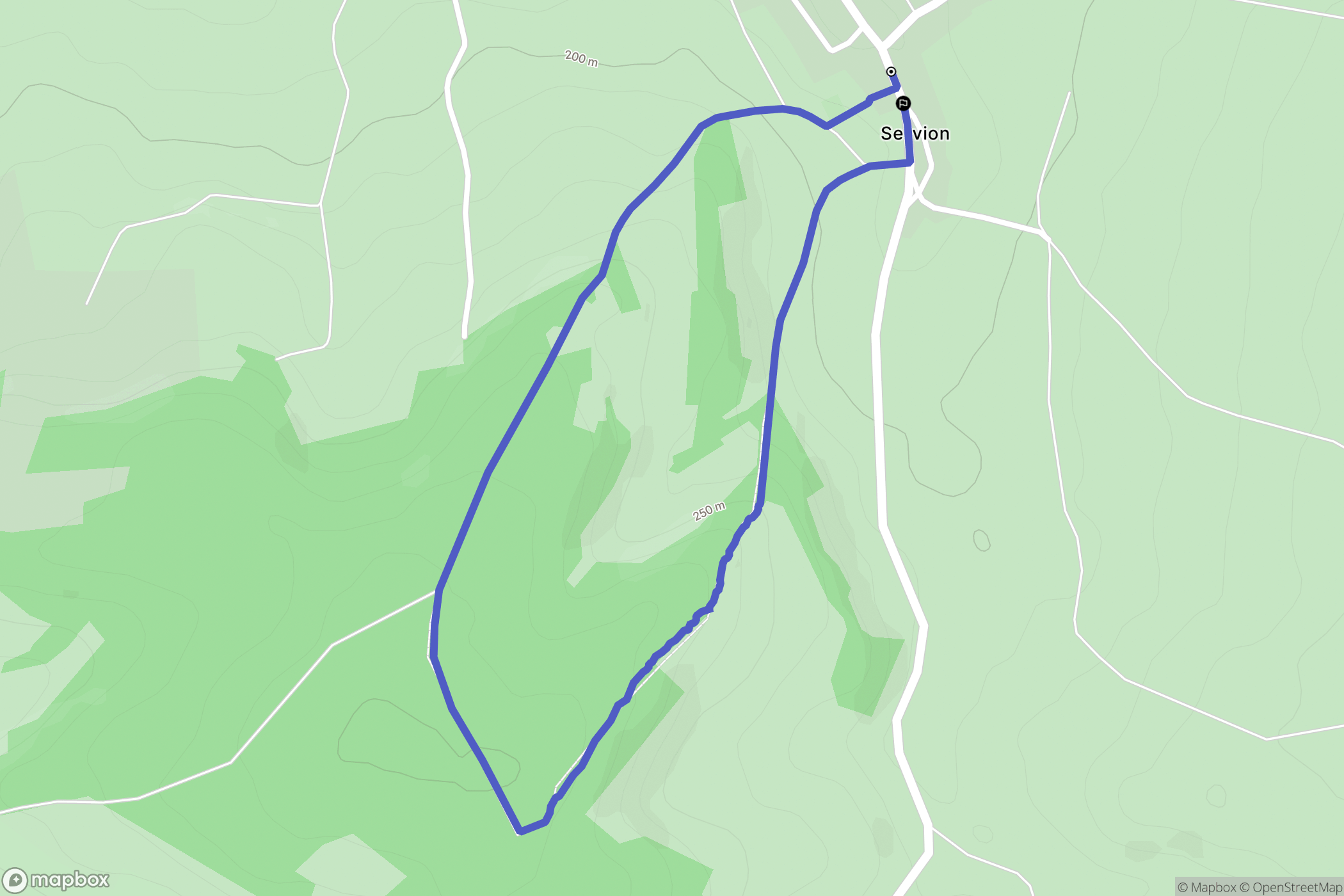Rouvroy-sur-Audry : carte du parcours de randonnée - France